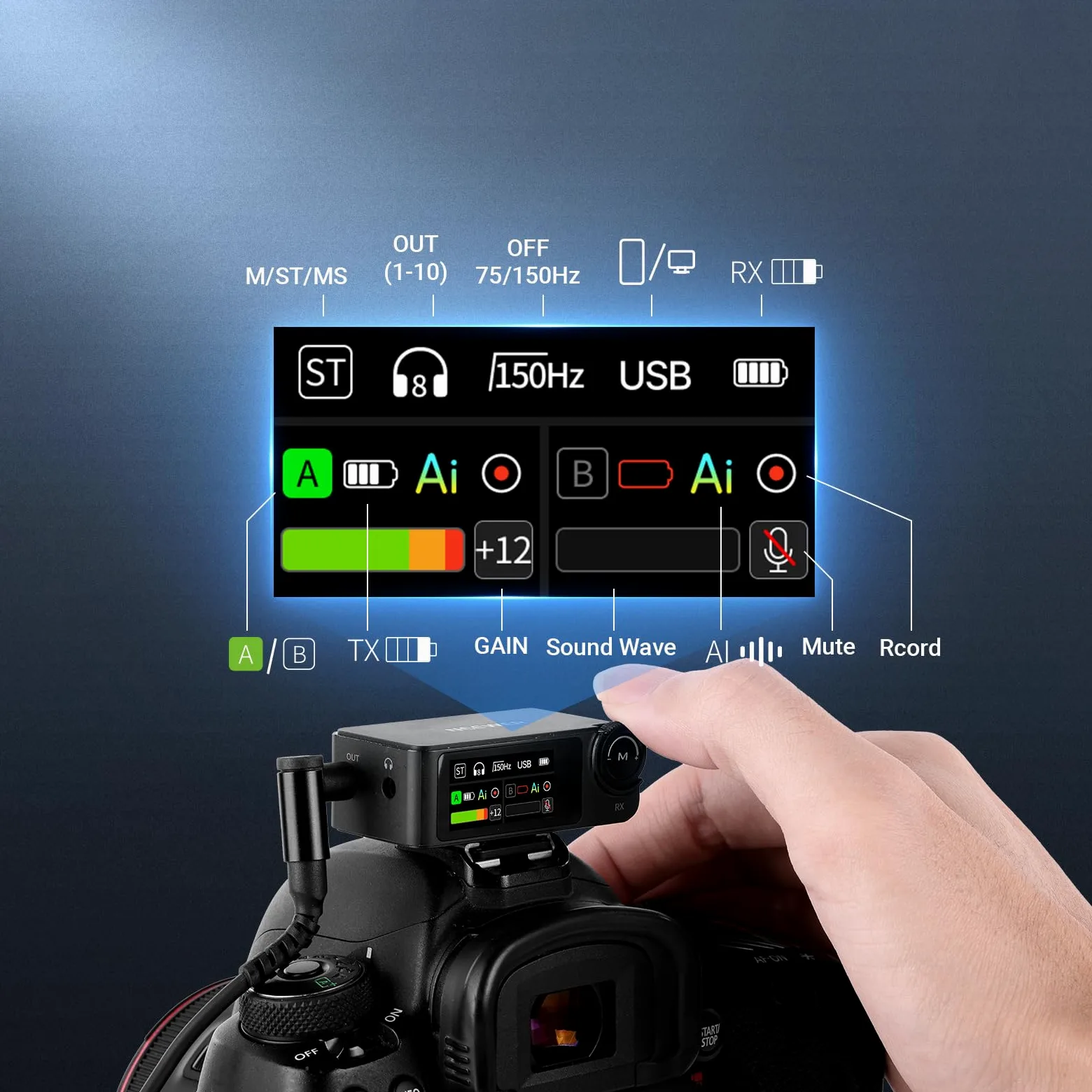 NEEWER CM36 Pro Bezprzewodowy mikrofon krawatowy, Micro USB C 48kHz 24/32 bit pływający 85dB SNR AI redukcja szumów głuchy niskie cięcie 8 GB bateria zapasowa 54 h 2,4G Zasięg 100 m 3,5 mm Monitoring