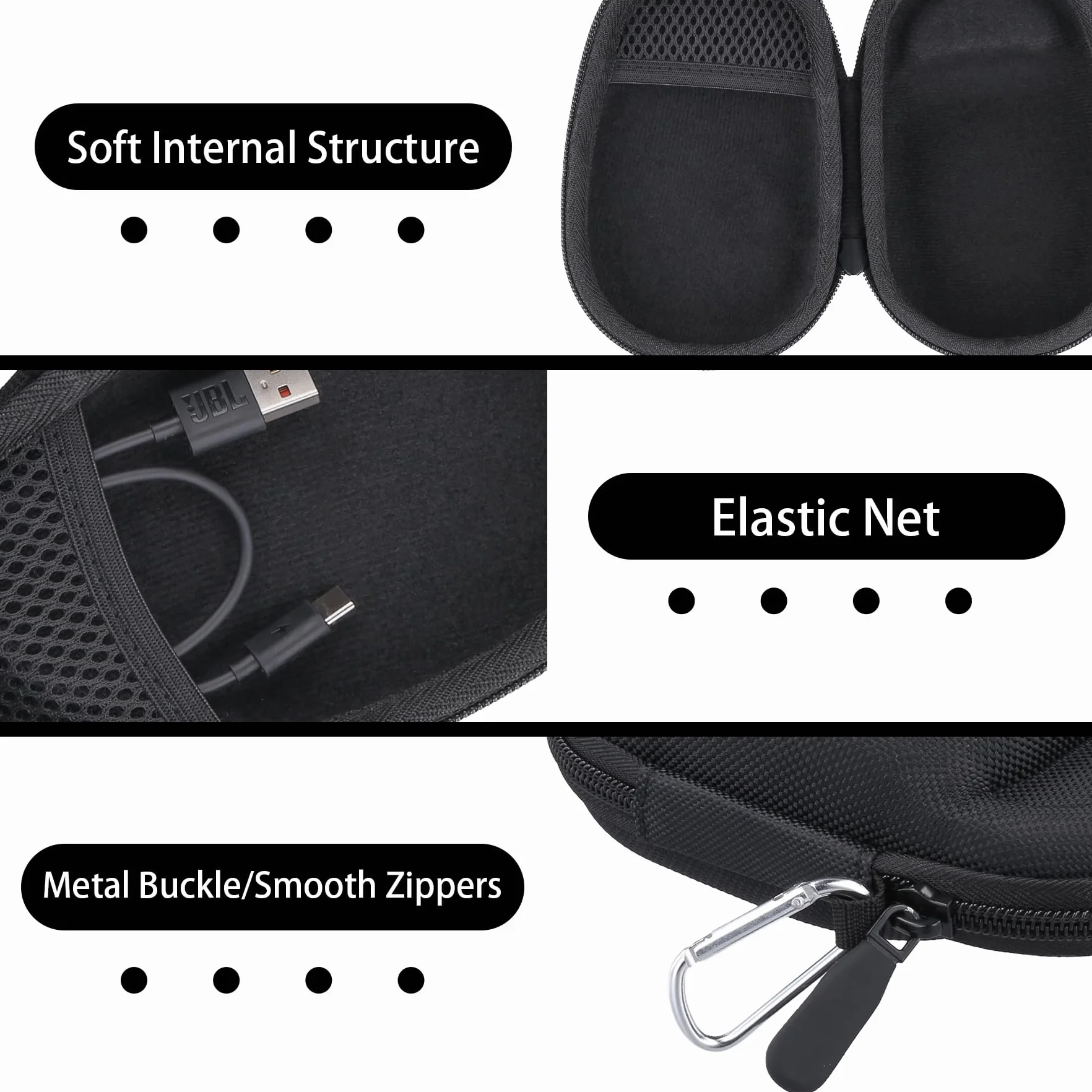 Aenllosi Etui do podróży zgodne z JBL Clip 5 Ultra przenośnym bezprzewodowym głośnikiem Bluetooth (tylko etui) (czarny)