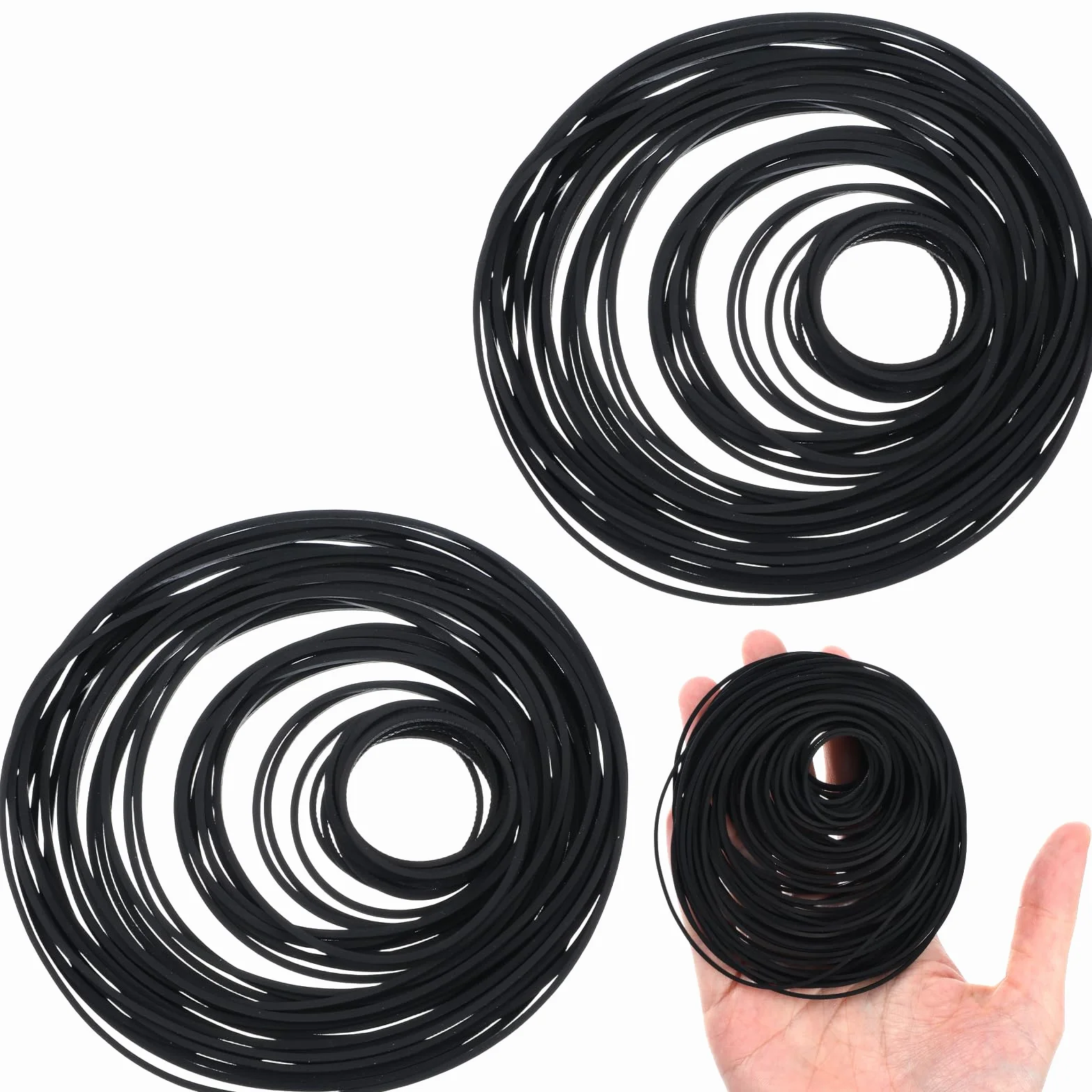 Oruola 150 sztuk pasków czworokątnych do maszyny kasetowej, pasek napędowy, magnetofon, uniwersalne płaskie paski do Cd, DVD, magnetofonu i repeatera (20-120 mm, szerokość 1 mm)