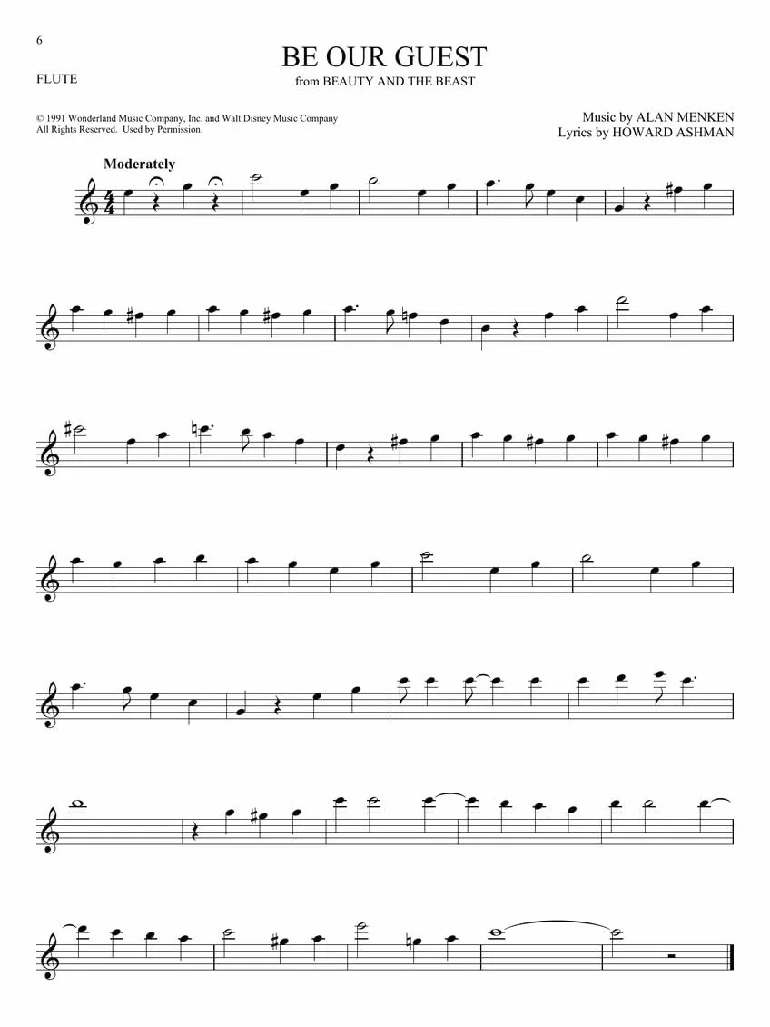 101 disney songs for flute