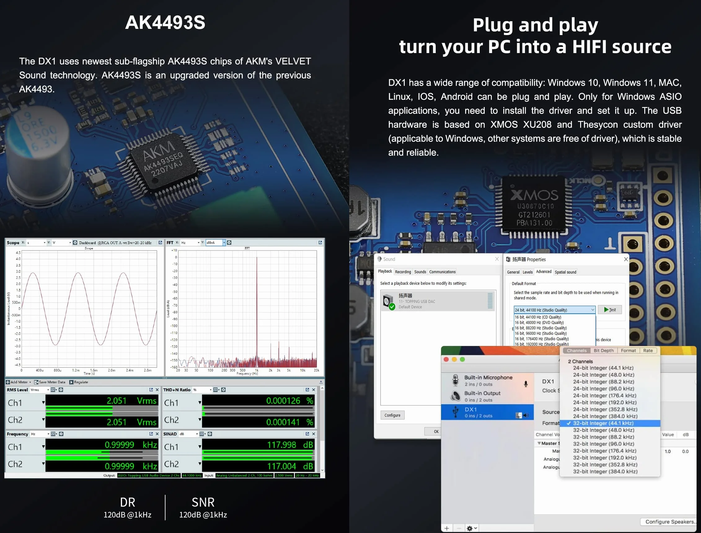 Topping DX1 Mini Stereo DAC wzmacniacz słuchawkowy AK4493S 384kHz/32bit DSD256 280 mW x2 dyskretny wzmacniacz LNRD HiFi z 2 wzmocnieniami Home Audio czarny