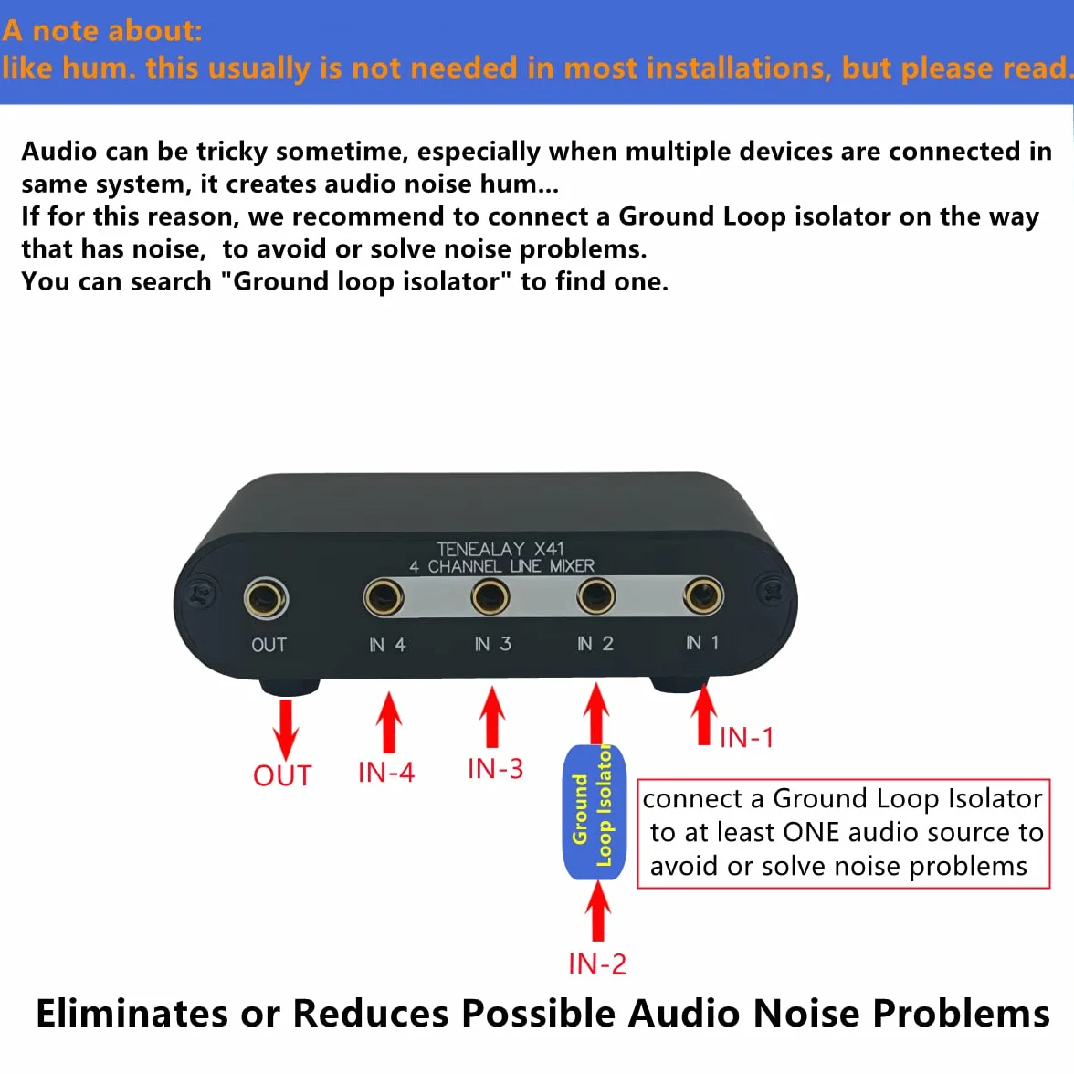 4-drożny mikser audio stereo poziomy sterowania linią mini mikser pasywny (X41)