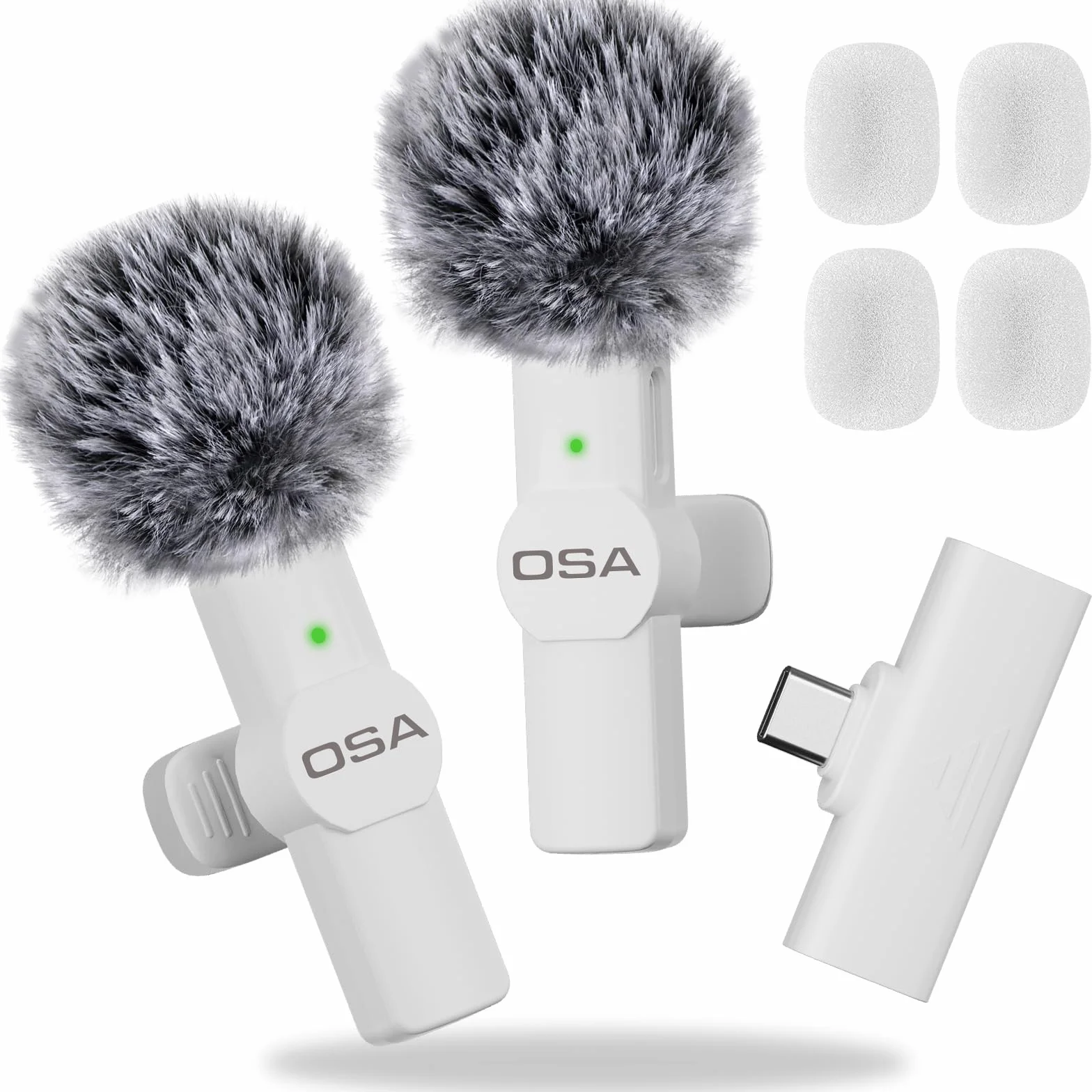 OSA Bezprzewodowy mikrofon Krawatowy USB-C do iPhone'a serii 15/Android/typu C, smartfona, laptopa, transmisji na żywo, TikTok, vlog