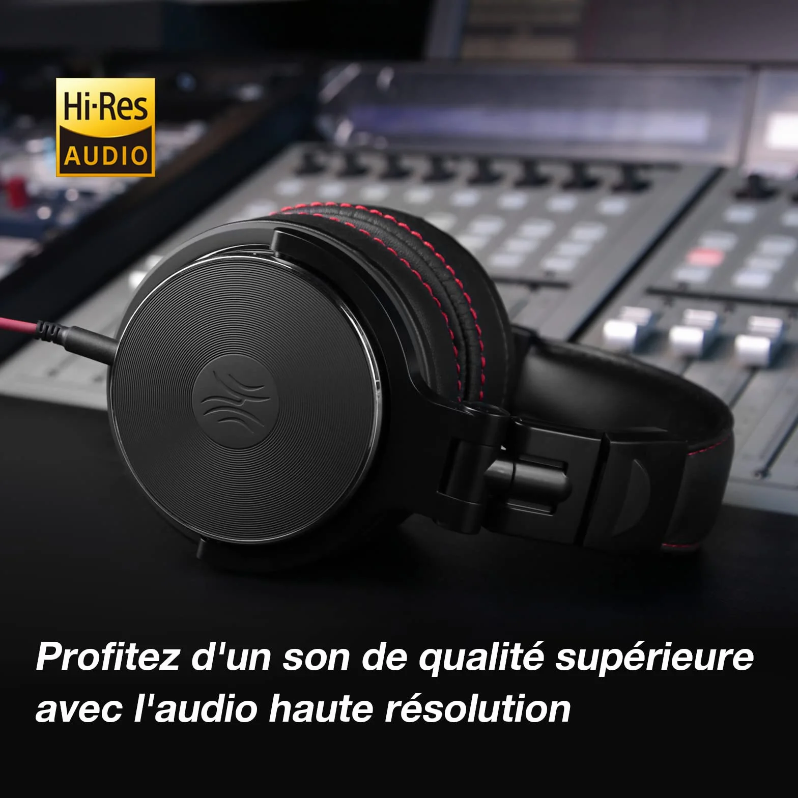 OneOdio Słuchawki nauszne HiFi z kablem, Share-Port, duży sterownik 50 mm, białko-skórzane nauszniki do DJ-ów, podcastów, nagrywania, monitora, bez adaptera, zamknięte słuchawki studyjne