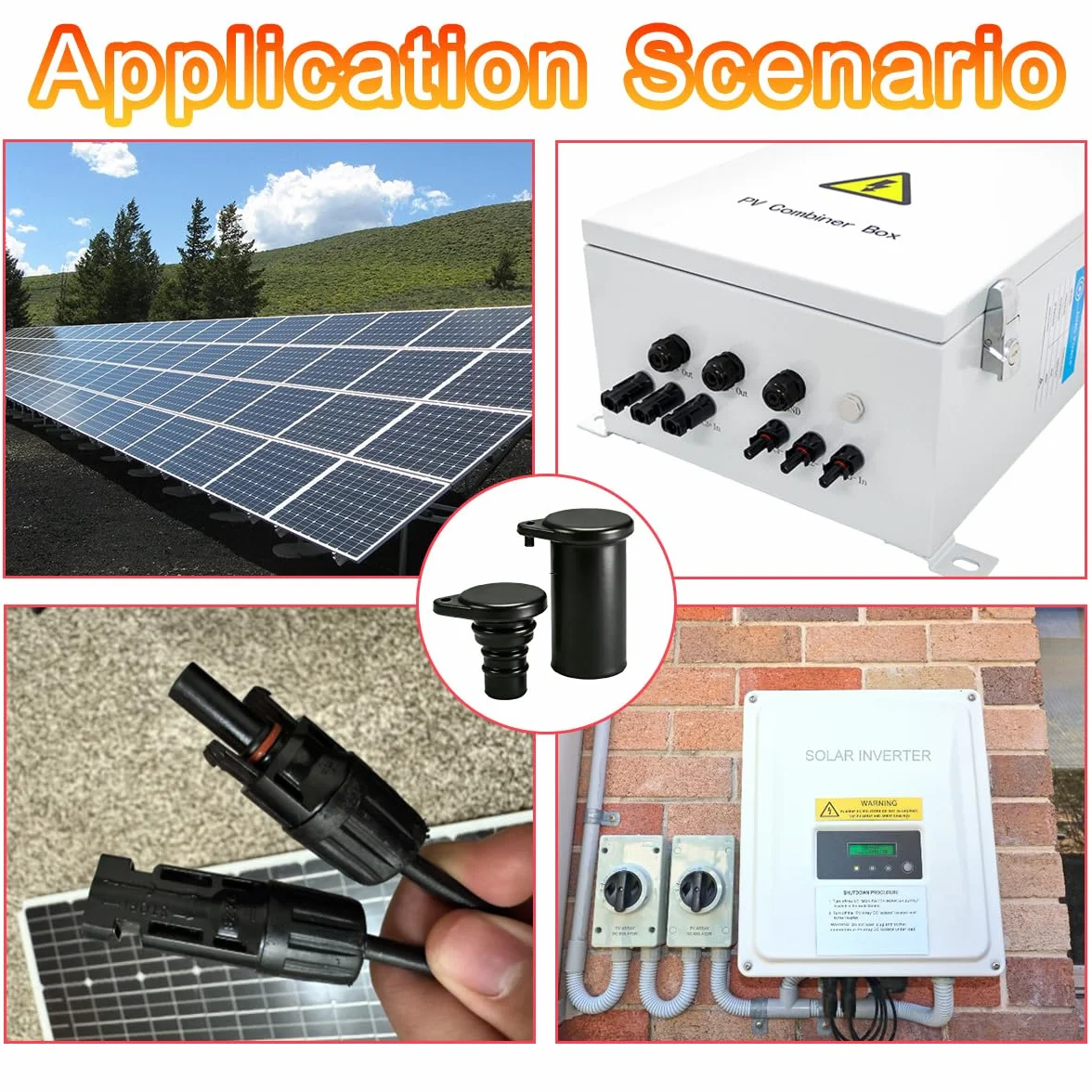 12 par nasadek złącza solarnego MC4, IP68, silikonowe uszczelnienie paneli słonecznych, wodoodporne, pyłoszczelne złącza z 2 kluczami MC4, do męskiego i żeńskiego modułu falownika