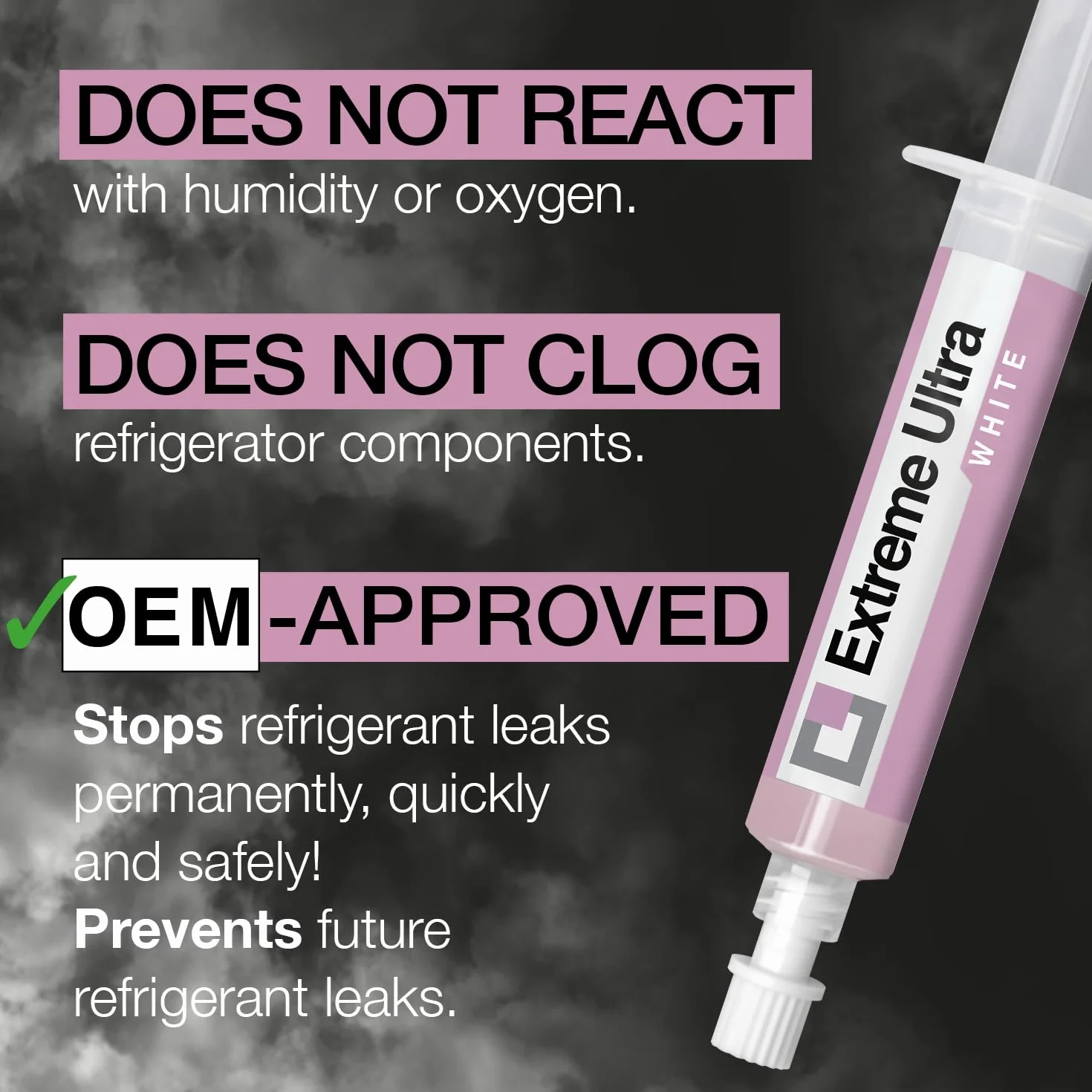ERRECOM Extreme Ultra White - 6 mL, ogranicznik przecieku czynnika chłodniczego do lodówek ze sprężarką hermetyczną i adapterem R600 - R290 — R134a, 1/4 SAE w zestawie