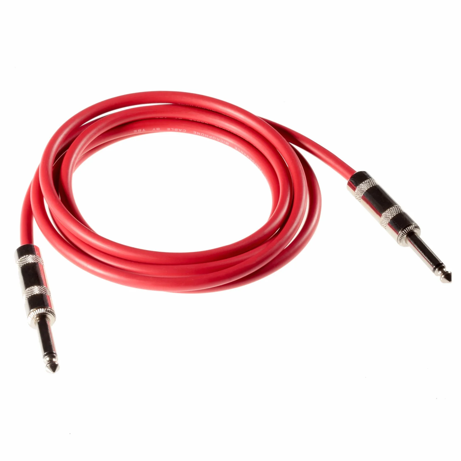 Poppstar kabel do instrumentów (kabel audio mono z wtyczką typu jack 6,3 mm) kabel do gitary, kolor czerwony, długość 2 m