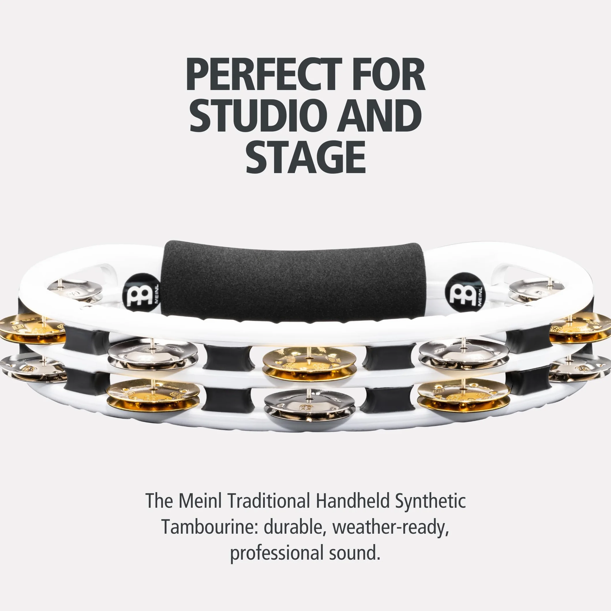 Meinl Hand Tambourine TMT1M-WH, White - Tamburyn