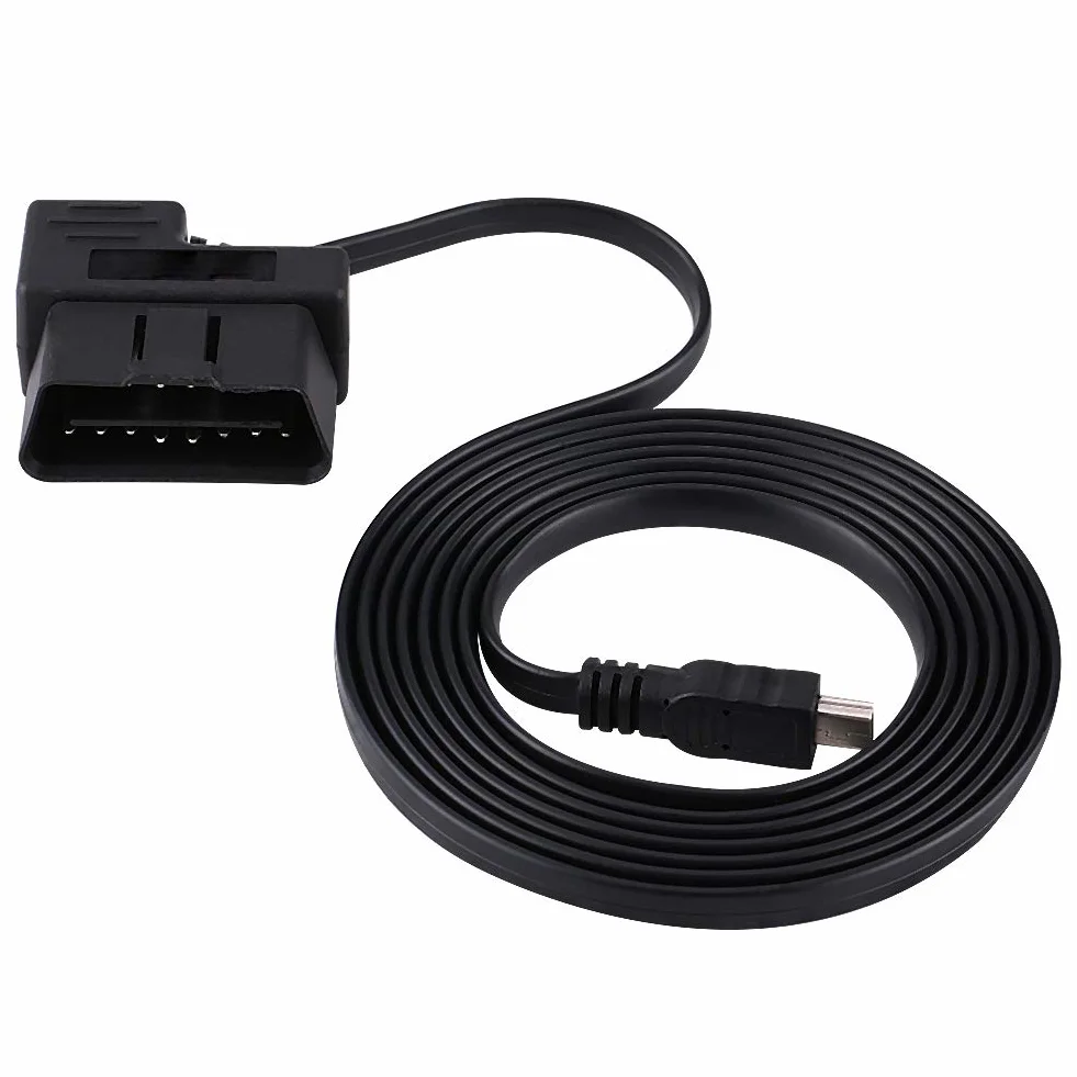 DEWIN Kabel OBD2 USB, 180 cm Auto OBD-II OBD2 EOBD 16-stykowy przedłużacz diagnostyczny do mini kabla USB