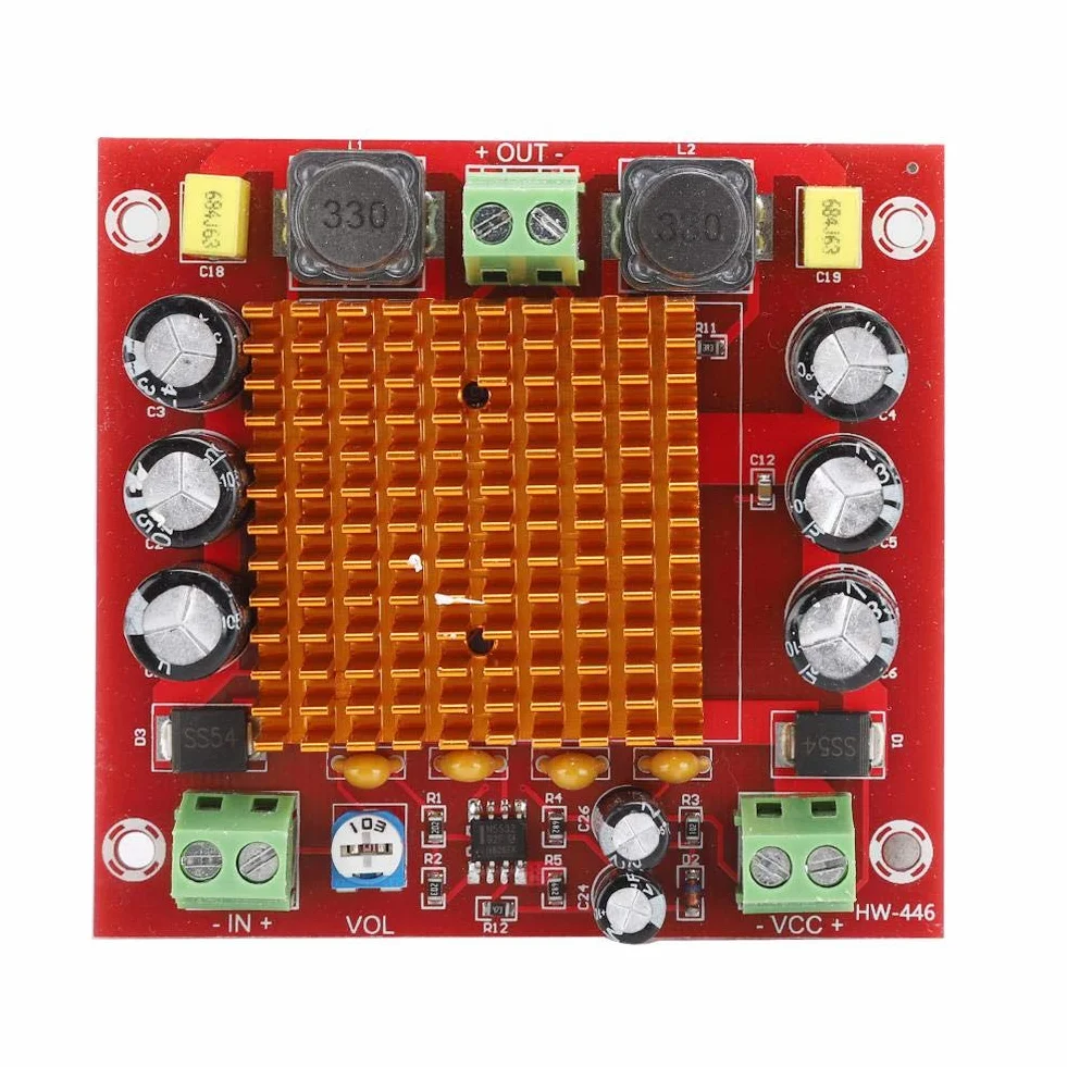 Wendry Płytka wzmacniacza, HW-446, jednokierunkowa płytka wzmacniacza 150 W, cyfrowa płyta wzmacniacza audio z chipem TPA3116DA, wytrzymała i trwała