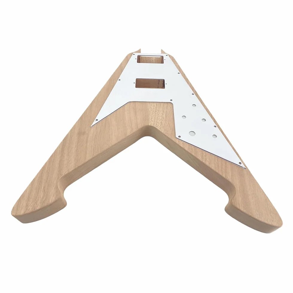 Nowy zestaw do gitary, gryf gitary z 22 progami, 628.65 mm korpus gitary z mahoniu, zestaw znaków kropkowych w stylu Flying V, gryf z drewna rosewood (znak kropkowy)