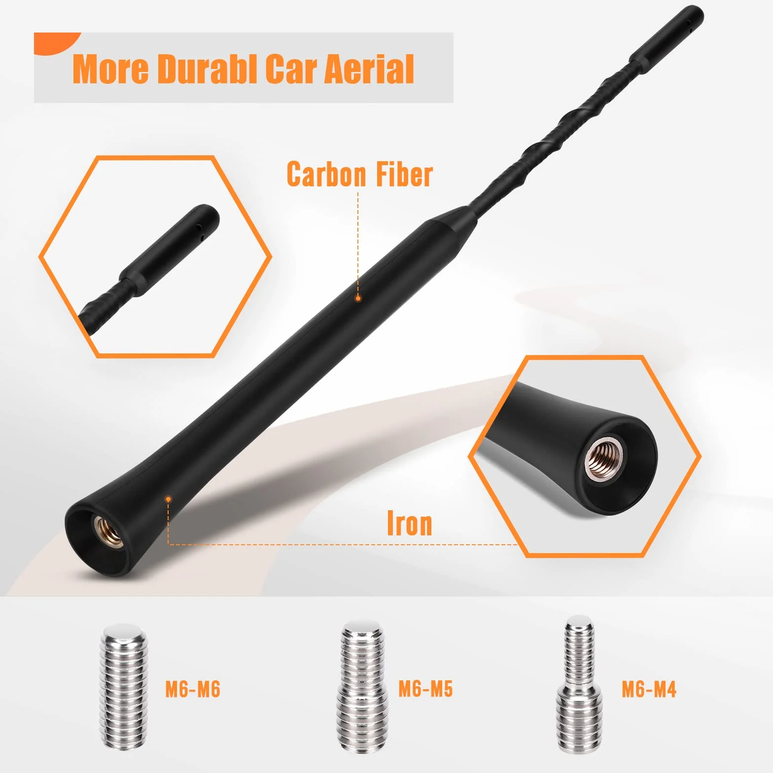 PAIRIER Antena samochodowa Radio samochodowe Antena dachowa Uniwersalna samochodowa antena dachowa dla optymalnego odbioru AM/FM z superkompatybilnością M4, M5, M6 (23CM)
