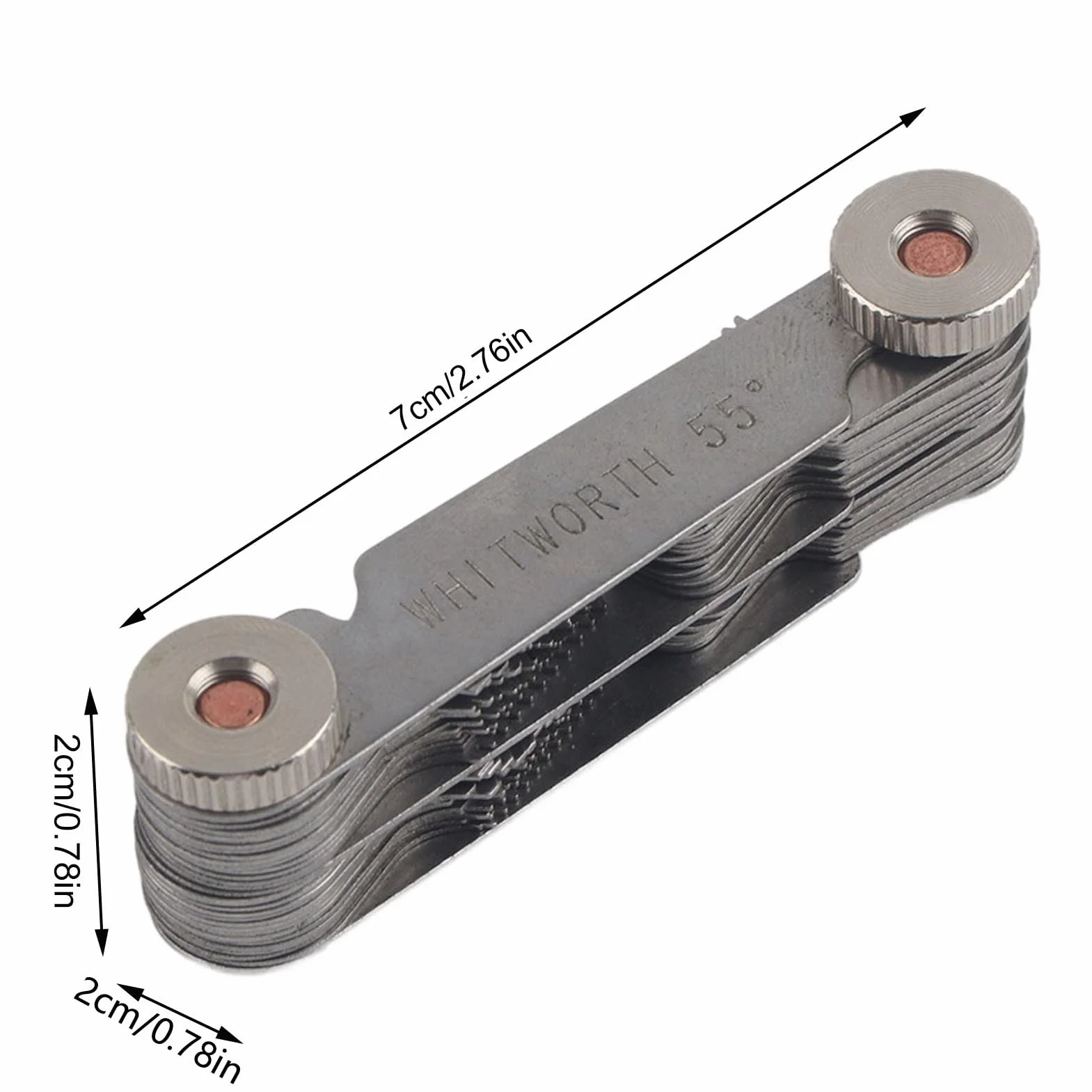 51/52 Stücke Edelstahl Schraube Pitch 60 und 55 Grad Gewinde Plug Gage Messwerkzeug Metrisch + imperial (52 stück)(Metric+ imperial (52pc))