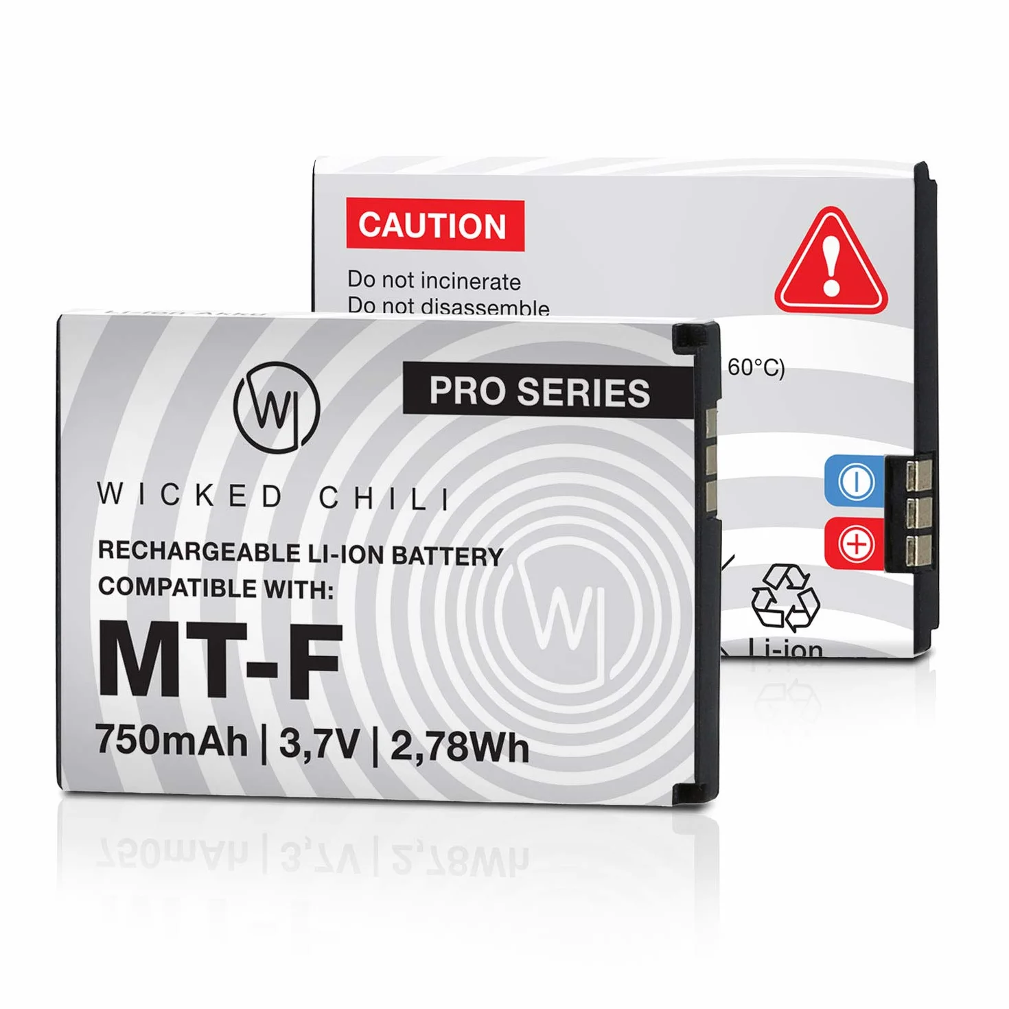 Wicked Chili 3 sztuki baterii kompatybilnych z AVM Fritz!Fon C5 / C4 / M2 / Fritzfon bateria zapasowa do oryginalnego AVM Fritz Fon 312BAT006, 312BAT016 (750 mAh Li-Ion)