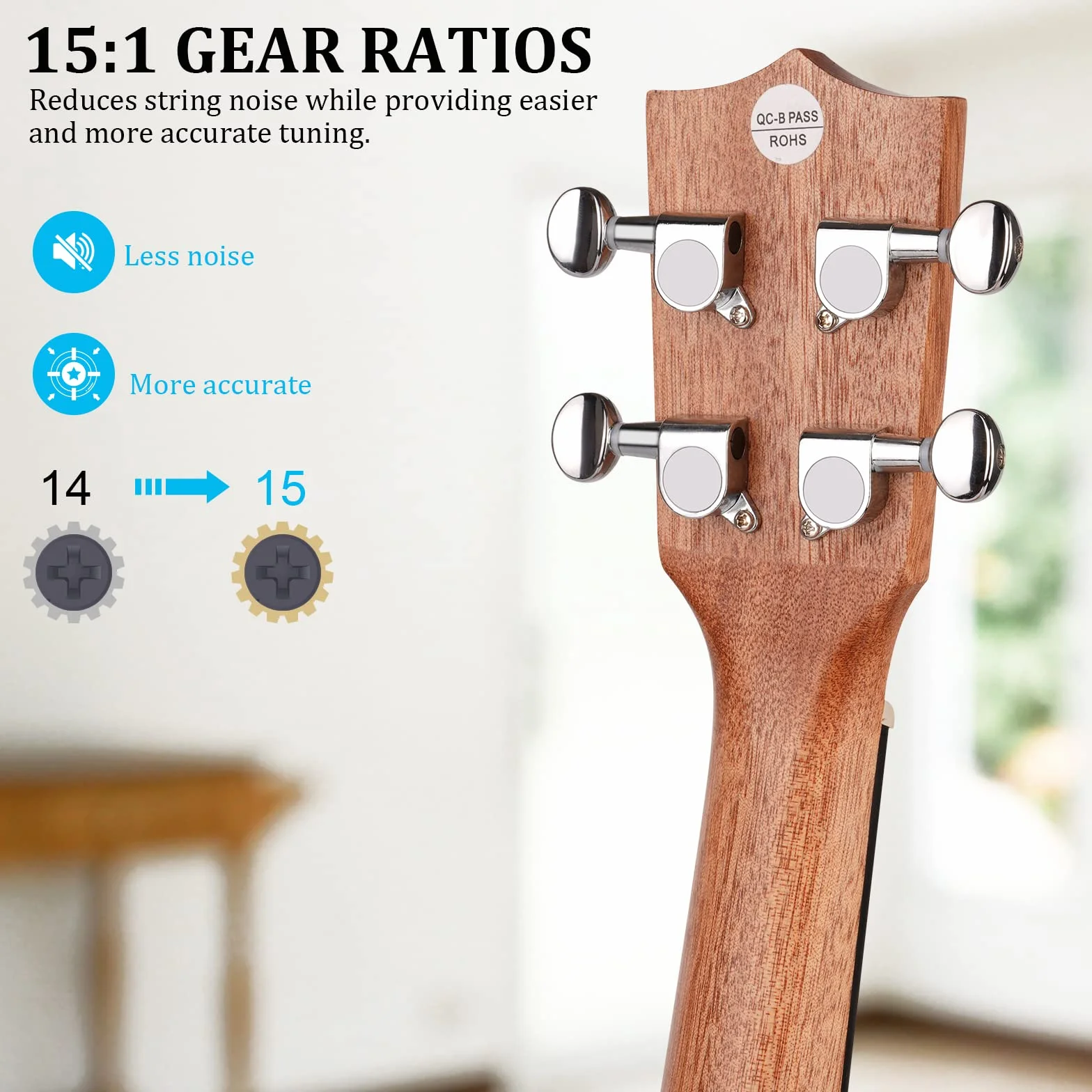 Koncert Ukulele, 23-calowy Profesjonalny Ukulele Początkujący Mała Gitara Hawajska Gitara Zestaw z Wysokiej Jakości Torba Gitarowa