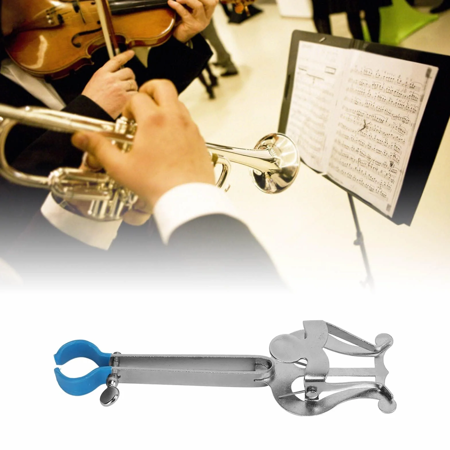 Trąbka Nuty Klip Lyre Music Clamp Stojak Uchwyt Muzyczny Instrument Muzyczny Akcesoria do Trąbki w Marching Iron Silver