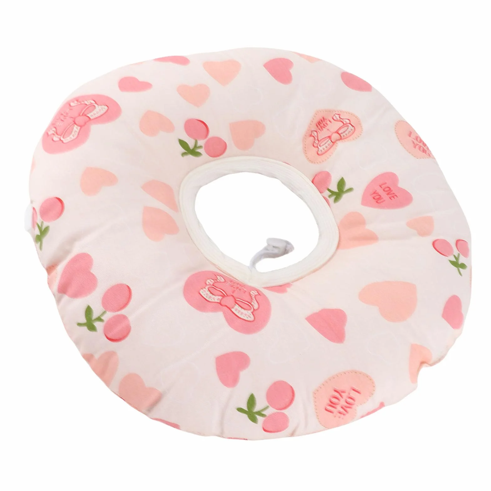 Generic Poduszka do Przekłuwania Uszu Donut Bawełniana Nausznik 12,6" Poduszka Wspierająca dla Osób Podróżujących na Boku, w Akademiku (Jasnoróżowy kształt serca)