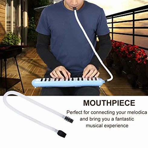 Alomejor 57 cm tuba Melodica przenośny ustnik melodika zestaw rurkowy do 32 kluczy i 37 kluczy pianina zamiennik tuby