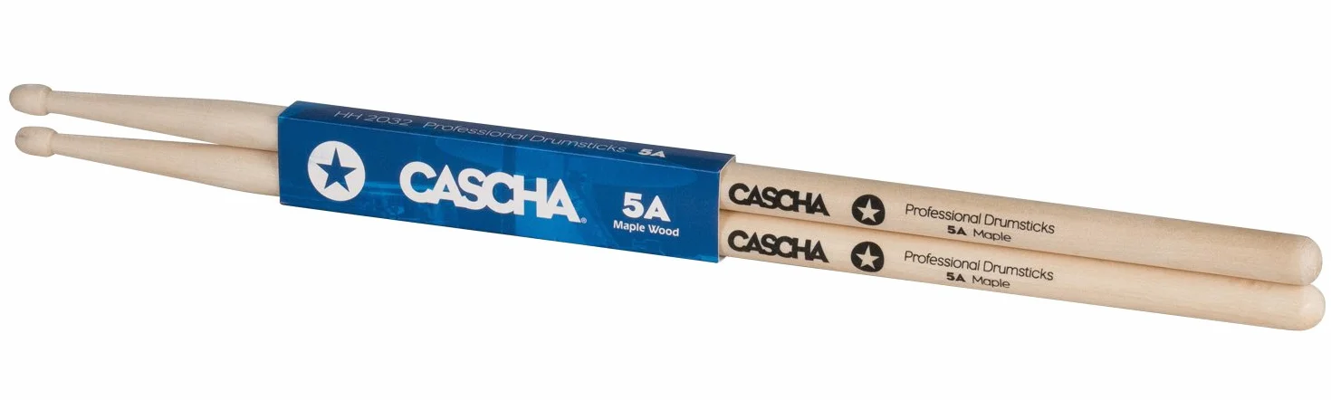 CASCHA Profesjonalne pałeczki perkusyjne 5A solidne pałeczki klonowe I pałeczki perkusyjne drewno I profesjonalne akcesoria perkusyjne I pałeczki perkusyjne I pałeczki perkusyjne drewniana głowa model