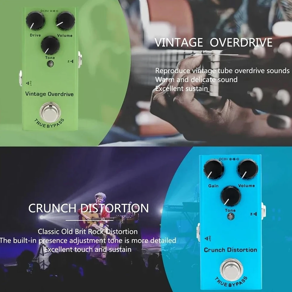 efektów do gitary elektrycznej Vintage Overdrive Fuzz Distortion, analogowe opóźnienie Ultimate Drive Pedały do gitary basowej, analogowe opóźnienie