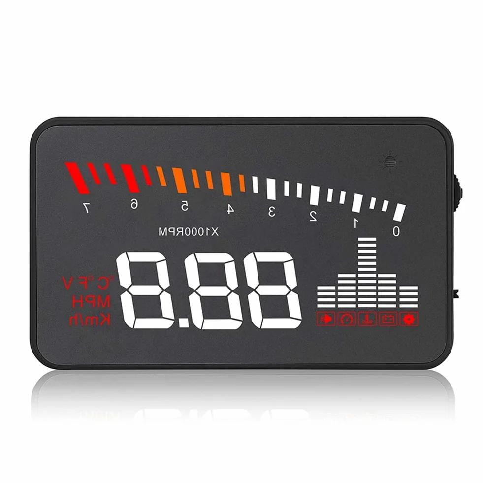 KIMISS Uniwersalny wyświetlacz HUD 3,5" dla samochodu z systemem OBD2-X5 - alarm, ostrzeżenia