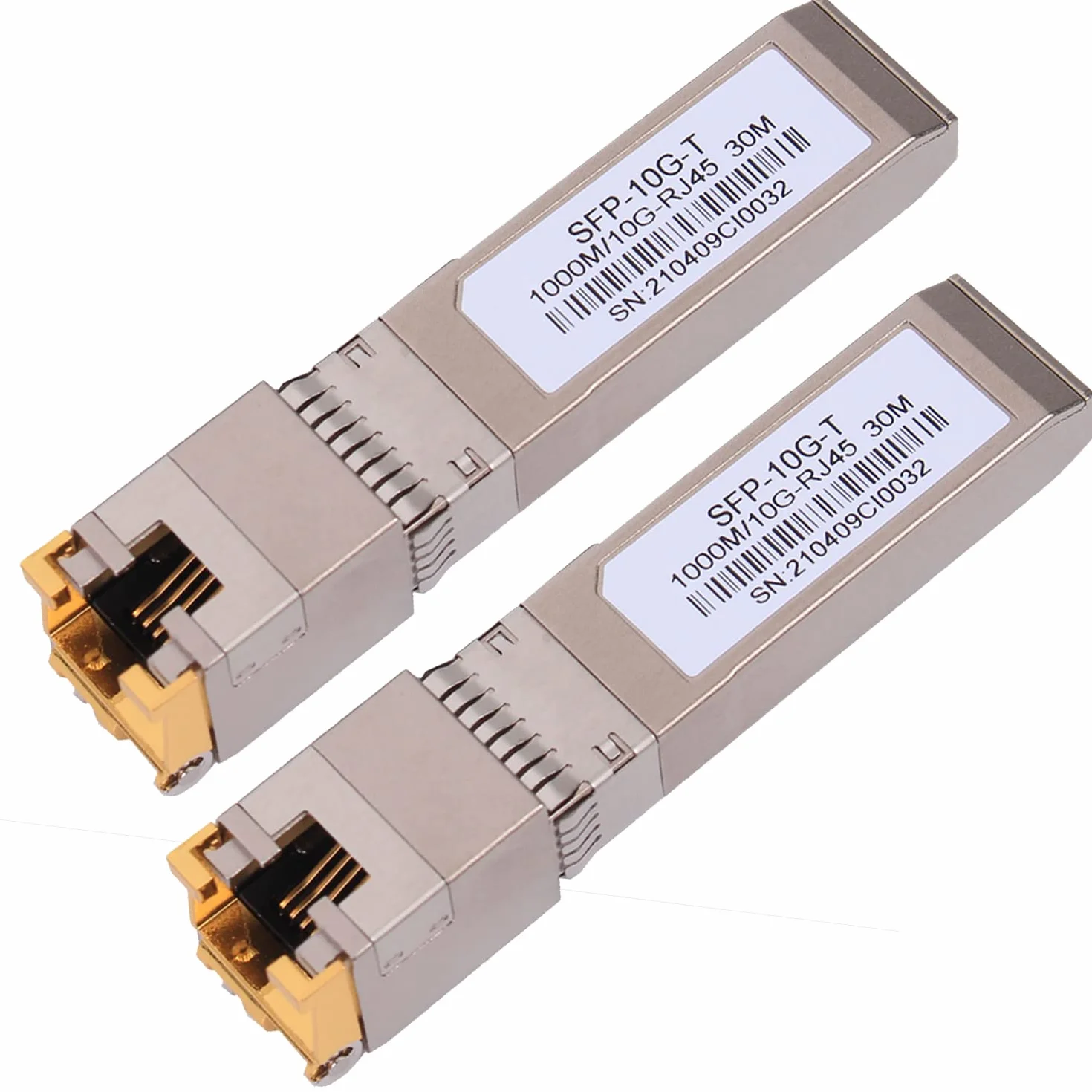 2 sztuki modułu miedzianego 1.25/2.5/5/10G SFP+ RJ45 - do 30 m z CAT.6a/7 kompatybilność z nadajnikami Cisco, Ubiquiti, Netgear, D-Link, Supermicro, TP-Link, Mikrotik, Unifi i innymi, SFP 10GBase-T
