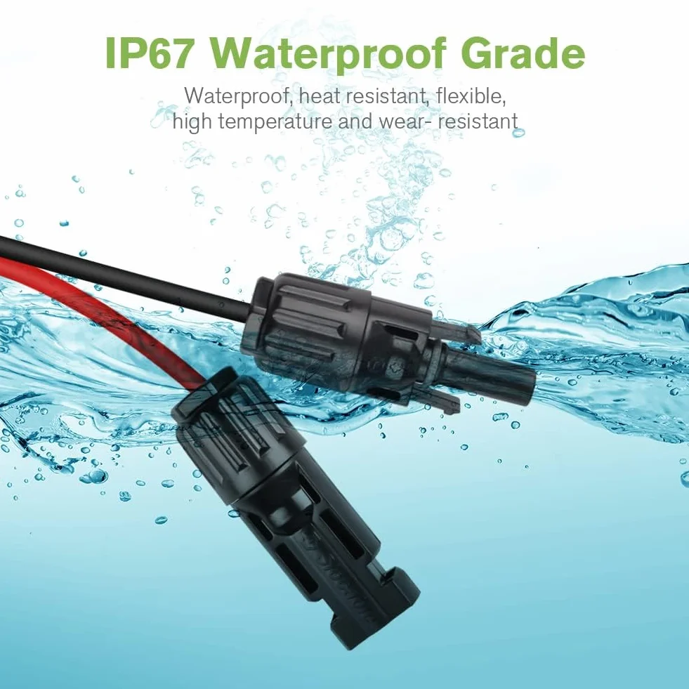 URAQT Złącze słoneczne do adaptera XT60, kabel do ładowania słonecznego 12AWG, złącze słoneczne 60 cm do XT60, wodoodporność IP68, do przenośnej elektrowni i generatora słonecznego