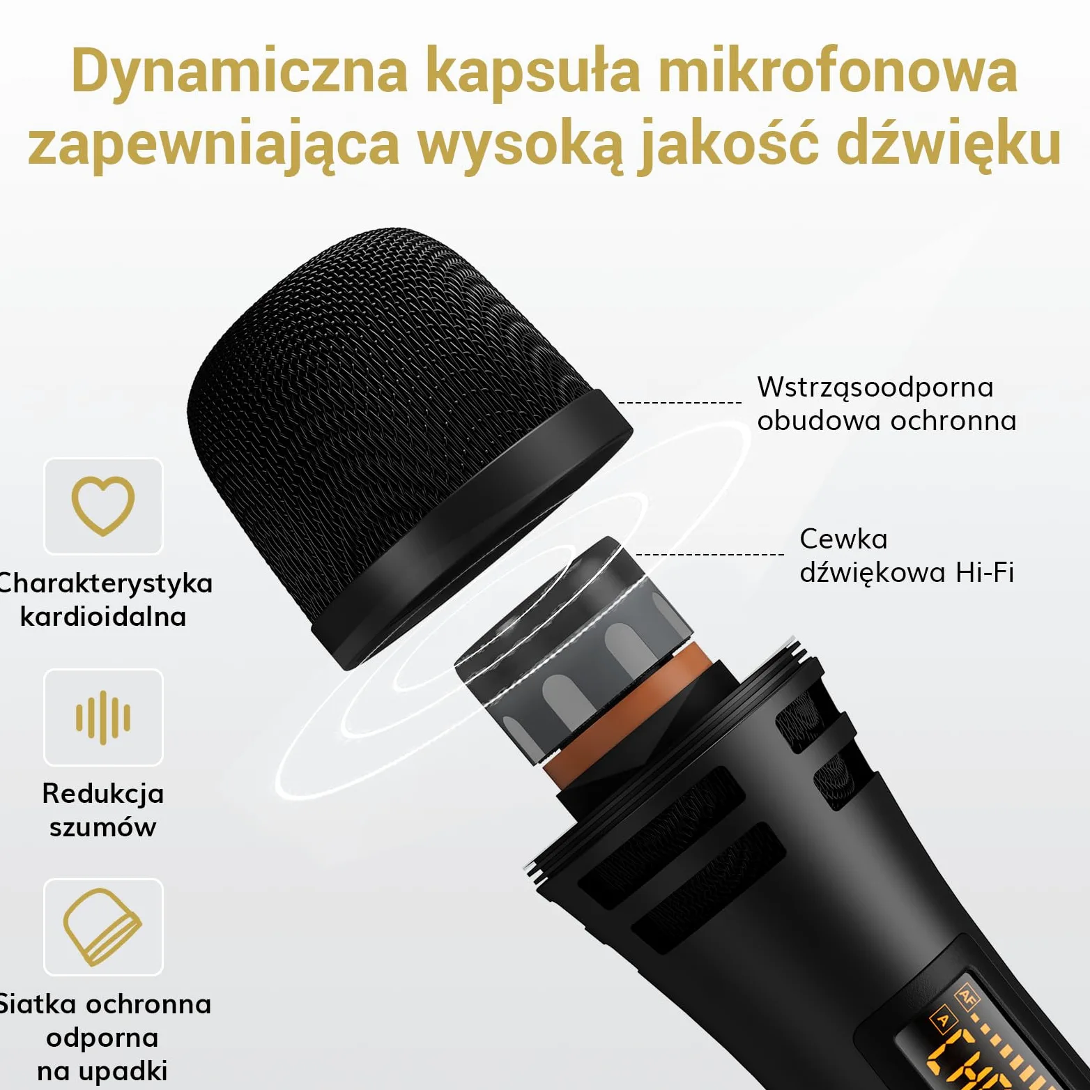 Mikrofony bezprzewodowe, mikrofon dynamiczny TONOR UHF z odbiornikiem, profesjonalny mikrofon do karaoke, śpiewu, wesela, imprezy dla DJ-ów, przemówień, do kościoła o zasięgu 200 stóp TW310 Czarny