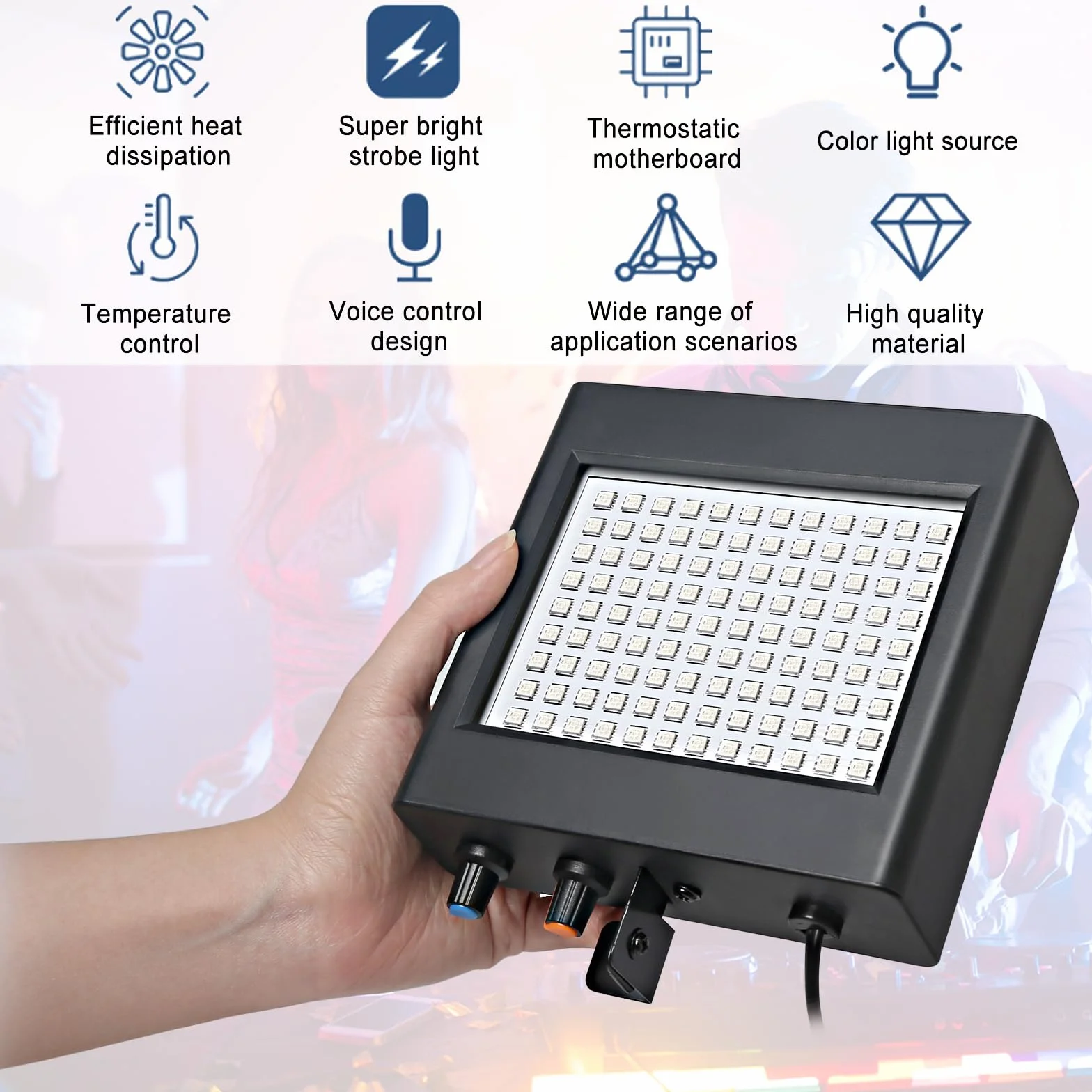 Multicolor stroboskop z pilotem zdalnego sterowania, 108 diod LED, stroboskop, sterowany muzyką, lampa błyskowa do pokoju, dyskoteki, na imprezę, dyskotekę, stroboskop, stroboskop, projektor efektów