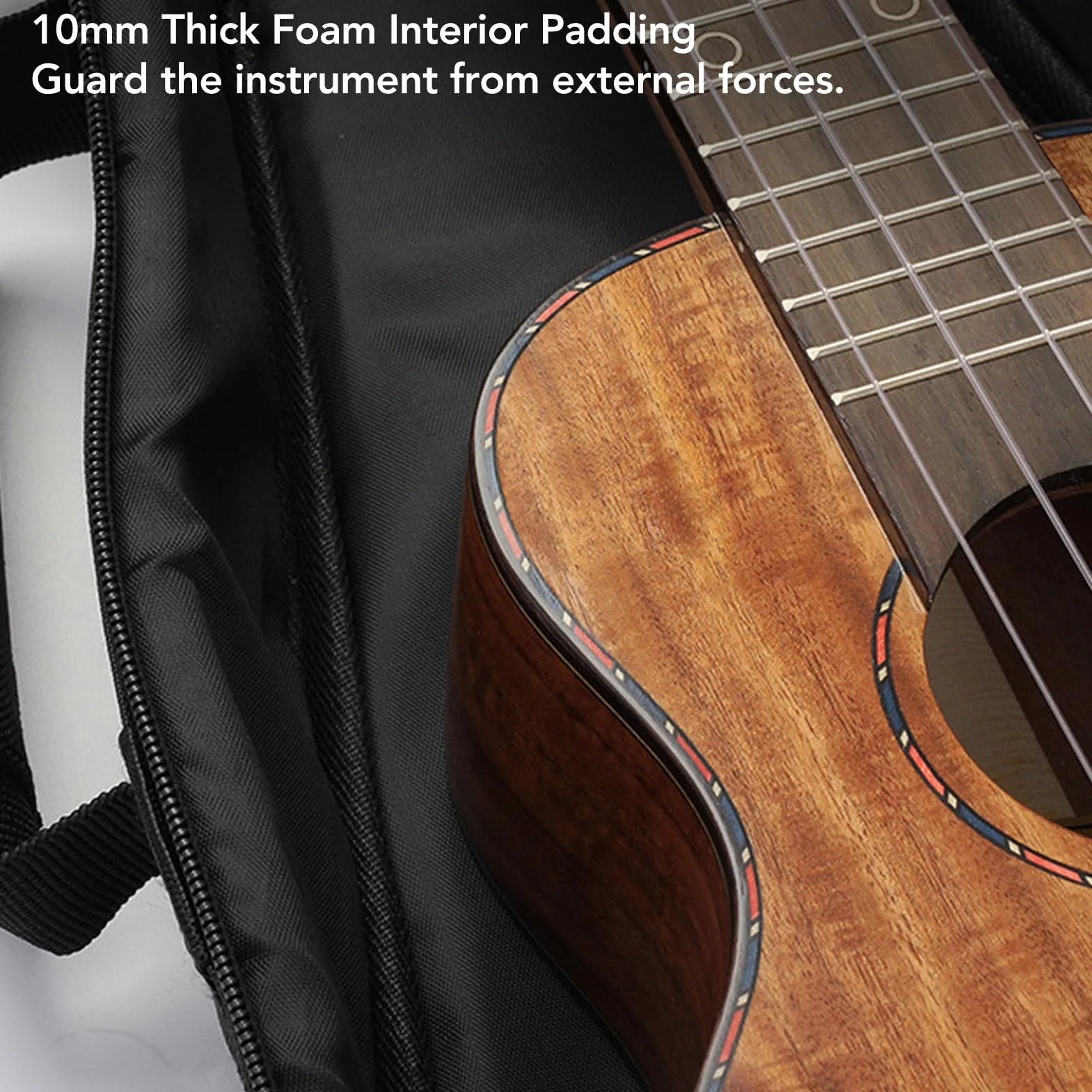 Torba na Etui na Ukulele, Wyściółka Wewnętrzna z Pianki o Dużej Pojemności Plecak na Etui na Ukulele z Regulowanymi Paskami na Ramiona na Koncert, Sopran, Tenor (23 cale)