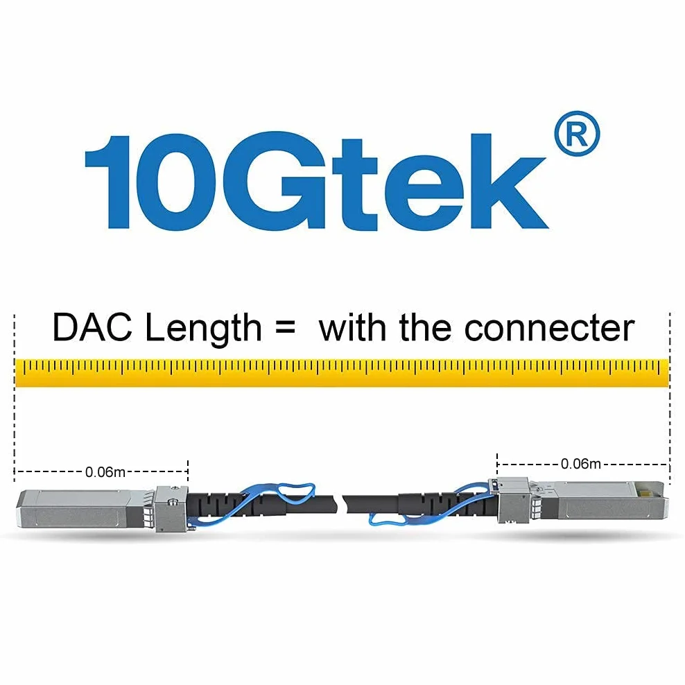 SFP+ DAC Twinax Cable 0.25-Meter(0.8ft), 10G SFP+ to SFP+ Direct Attach Copper Patch Passive Cable for Cisco SFP-H10GB-CU0.25M, Ubiquiti UniFi, TP-Link, Netgear, D-Link, Zyxel, Mikrotik and More