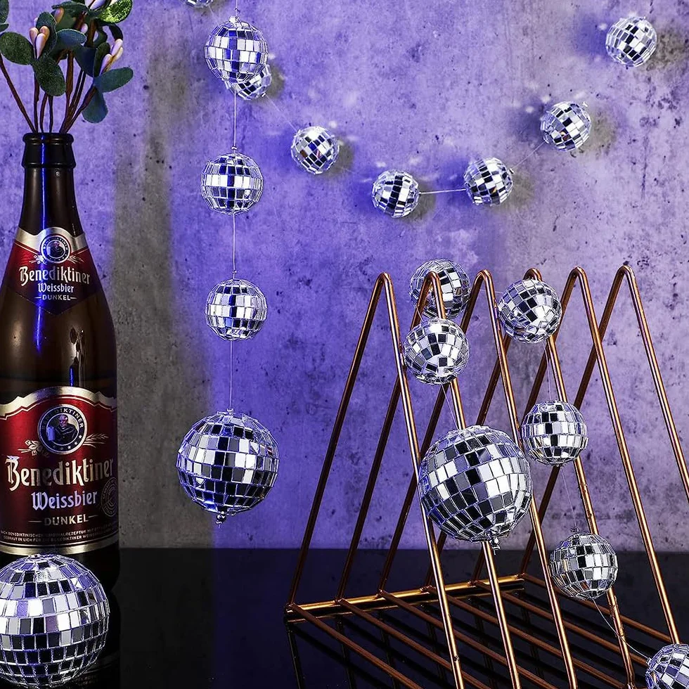 Lustrzana kula dyskotekowa, 40 szt. mini kul dyskotekowych, brokatowa kula dyskotekowa, dekoracja wisząca do tańca DJ, efekt świetlny, imprezy dla dzieci, spotkania, do tańca towarzyskiego
