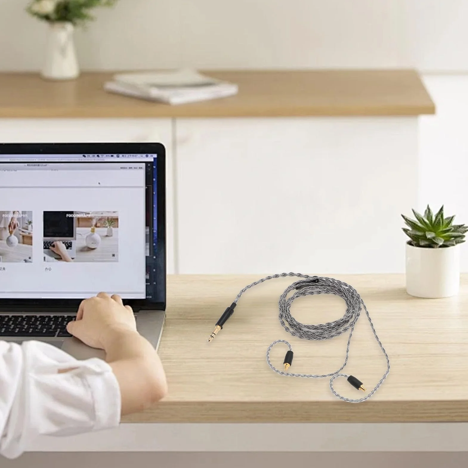 Kabel do Aktualizacji Słuchawek 3,5 Mm do A2DC Posrebrzana miedź Drut Zastępczy do Rozwiązania ATH CKS1100 E50 E70 LS300 3,9 Stopy
