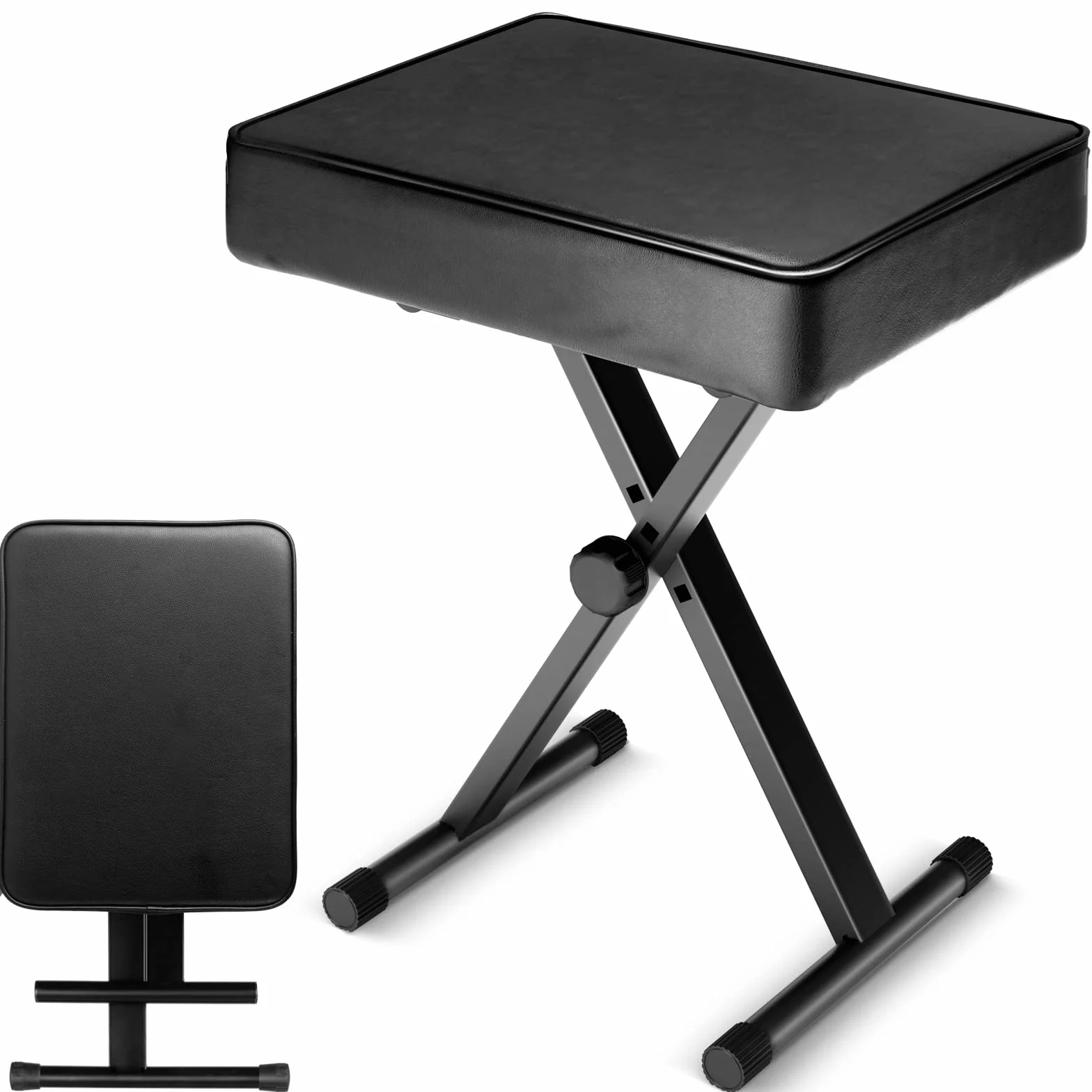 CAHAYA Premium Keyboard Ławka 7CM Wyściełana poduszka Grubość X-Style Ławka fortepianowa 3 Regulowana wysokość Klawiatura Premium Krzesło do elektronicznych klawiatur cyfrowych Fortepiany CY0296