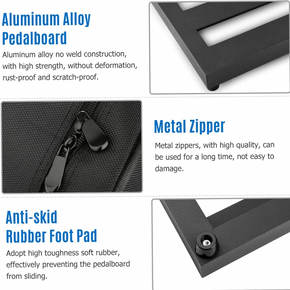 Aluminiowy pedalboard z efektem gitarowym 49,7 x 19,5 cm z torbą przenośną