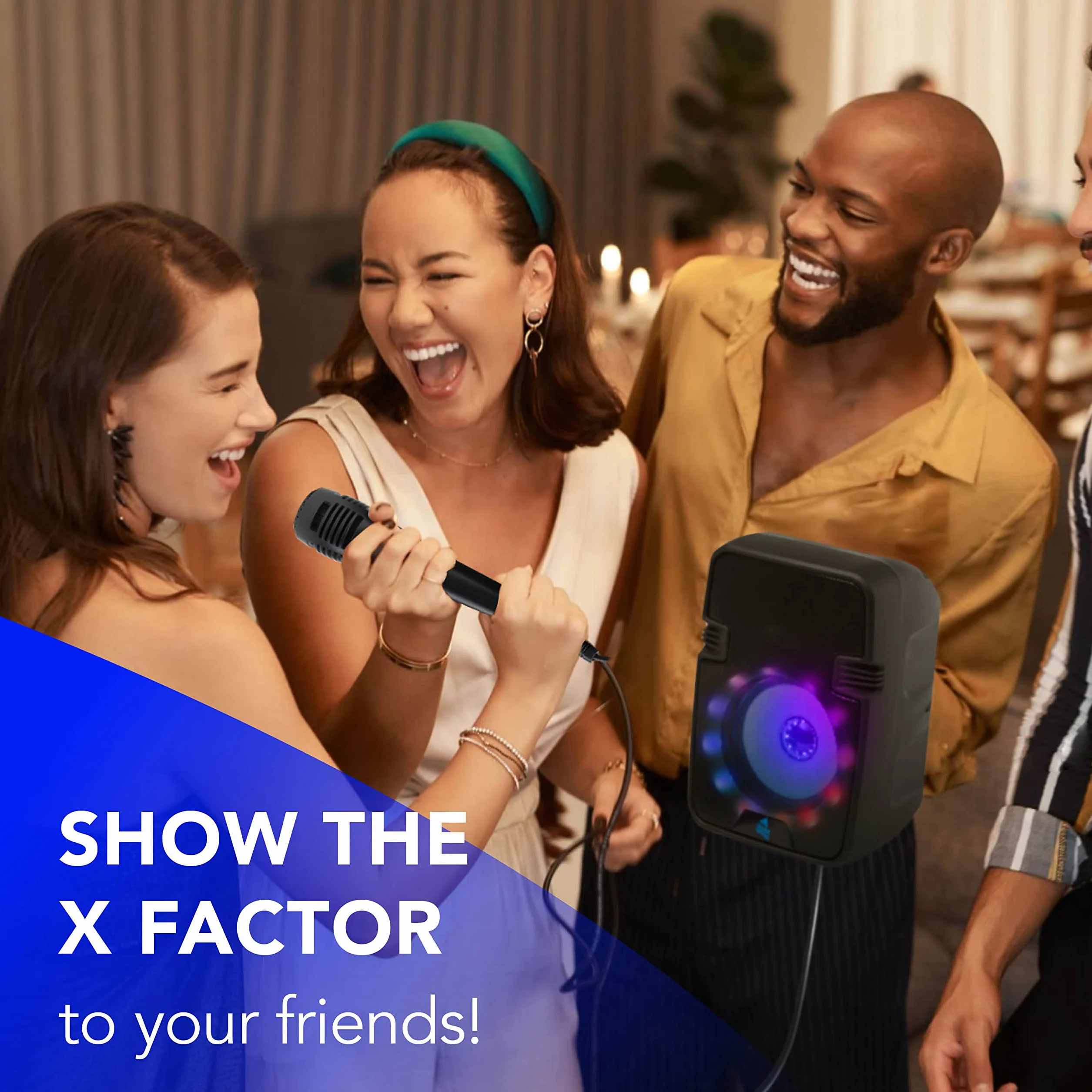 Music Sound | Głośnik Karaoke | Głośnik bluetooth ze światłem LED - 5 watów mocy
