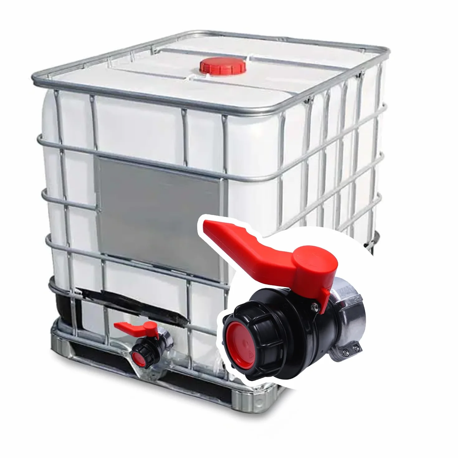 Zawór Kulowy do Zbiornika 1000L IBC Mauser S60x6, Zawór Spustowy GWS75x6 | Uniwersalny Adapter do Zaworu Beczki, Zawór Zbiornika Ogrodowego, Beczka na Deszczówkę