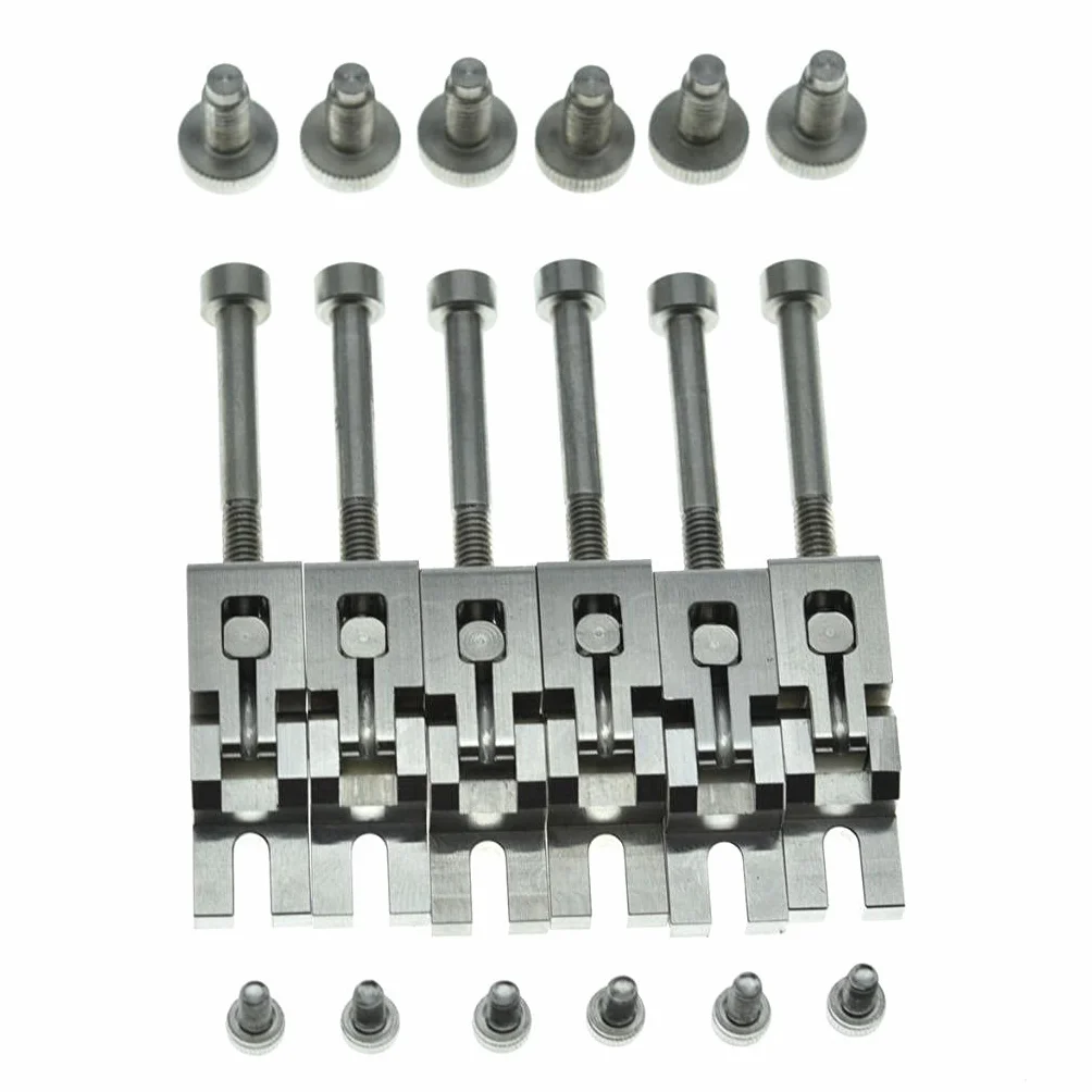 KAISH Siodełka i śruby do gitary ze stali nierdzewnej z podwójnym blokowaniem mostu Tremolo do Floyd Rose Tremolos