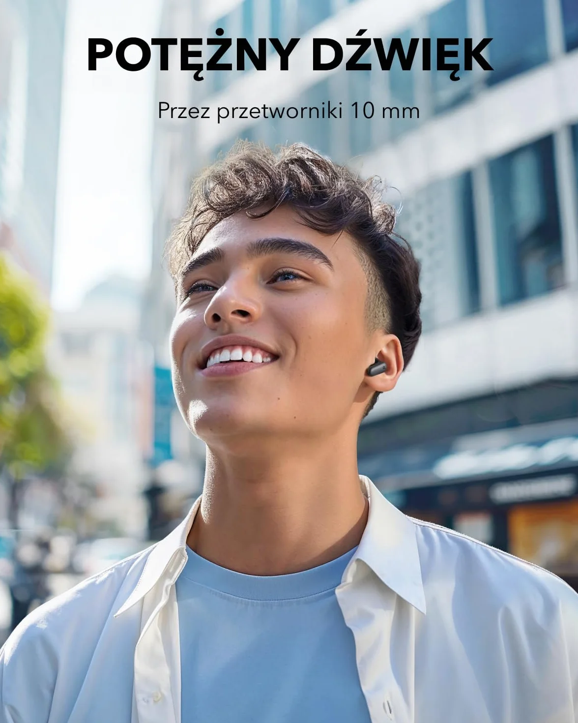 Soundcore Anker P30i bezprzewodowe słuchawki douszne z głośną i inteligentną redukcją szumów, potężny bas, 45 godzin odtwarzania, etui i uchwyt do smartfona 2 w 1, IP54, Bluetooth 5.4 (czarny)