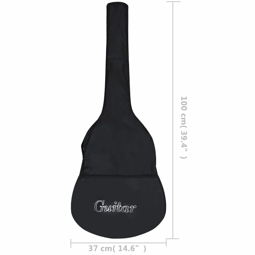 vidaXL Pokrowiec na gitarę klasyczną 4/4 (39"), czarny, 100x37 cm, tkanina