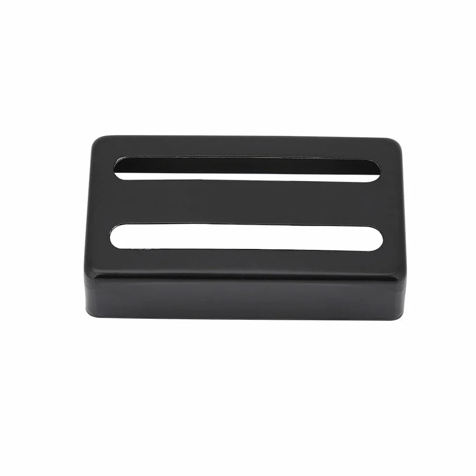 Dilwe Osłona na przetwornik gitarowy, metalowe etui z dwoma gniazdami mosiężne Humbucker do gitar elektrycznych (czarna) akcesoria do gitary elektrycznej