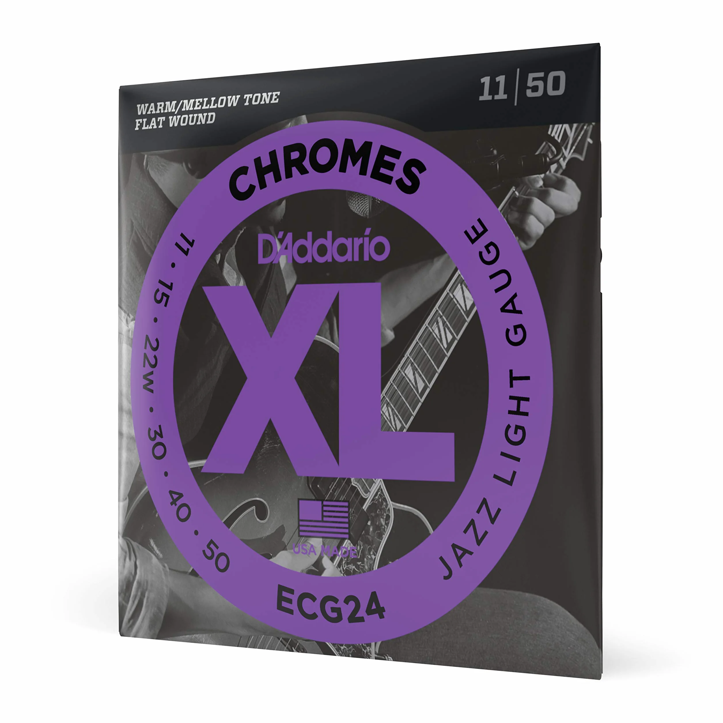 D'Addario E-Guitar Strings ECG24 11-50 Chromes Flatwound - Struna do gitary elektrycznej
