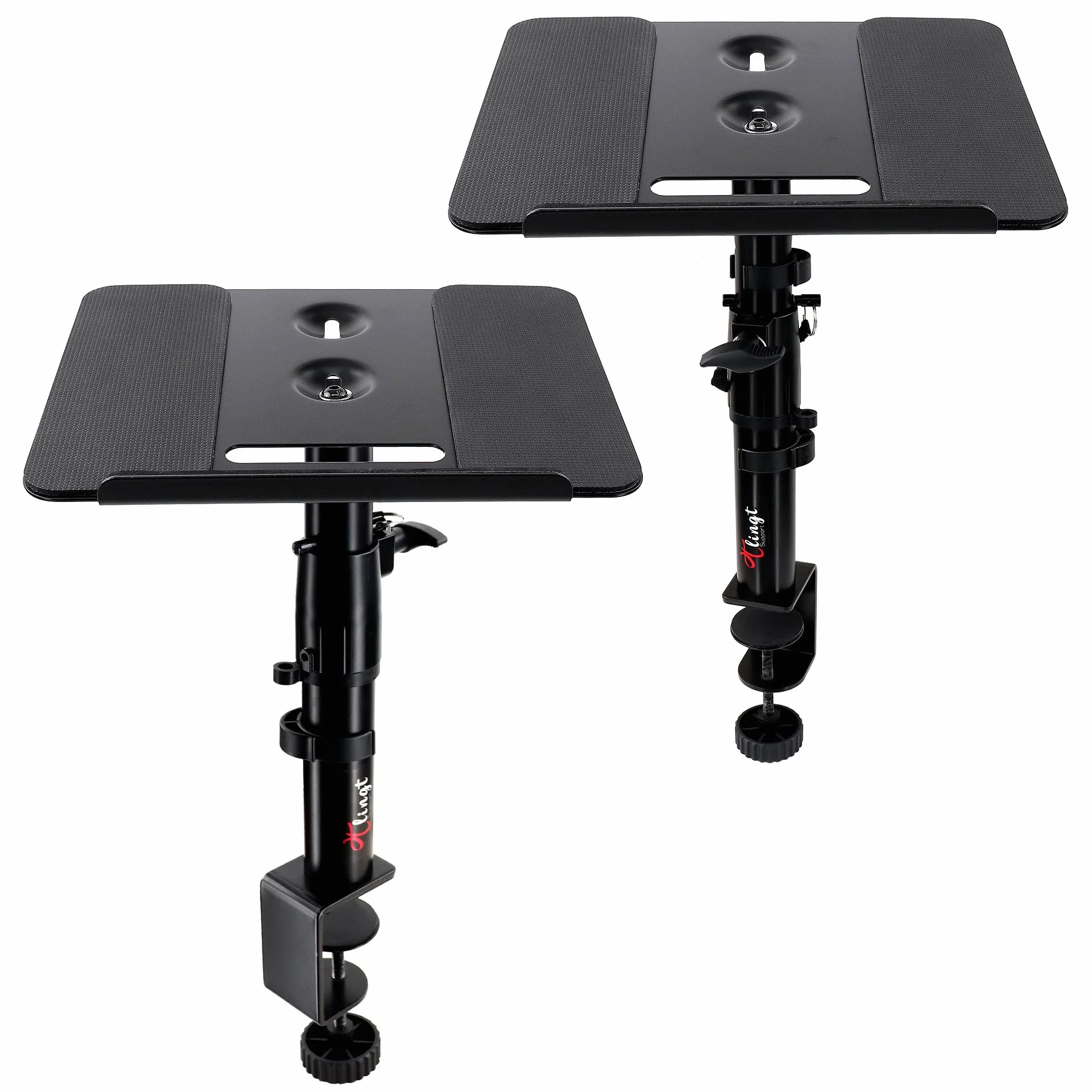 Deluxe stojak na monitor studyjny, stojak na głośniki biurkowe (2-pak) - wytrzymała metalowa taca 30 x 23 cm, kąt nachylenia od -10° do +10°, idealny do monitorów studyjnych, głośników