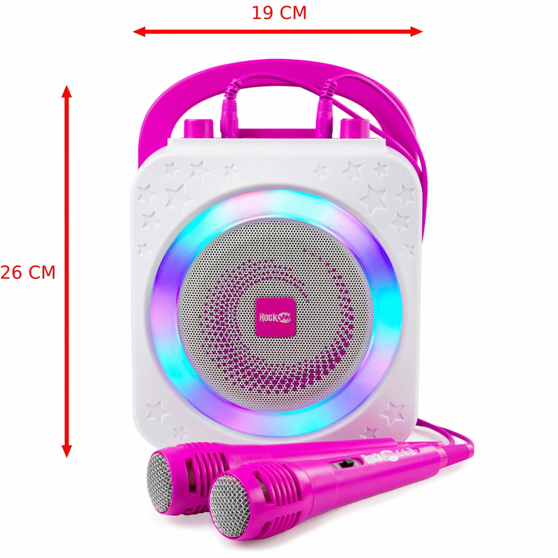 RockJam Ring urządzenie do karaoke Bluetooth z dwoma mikrofonami