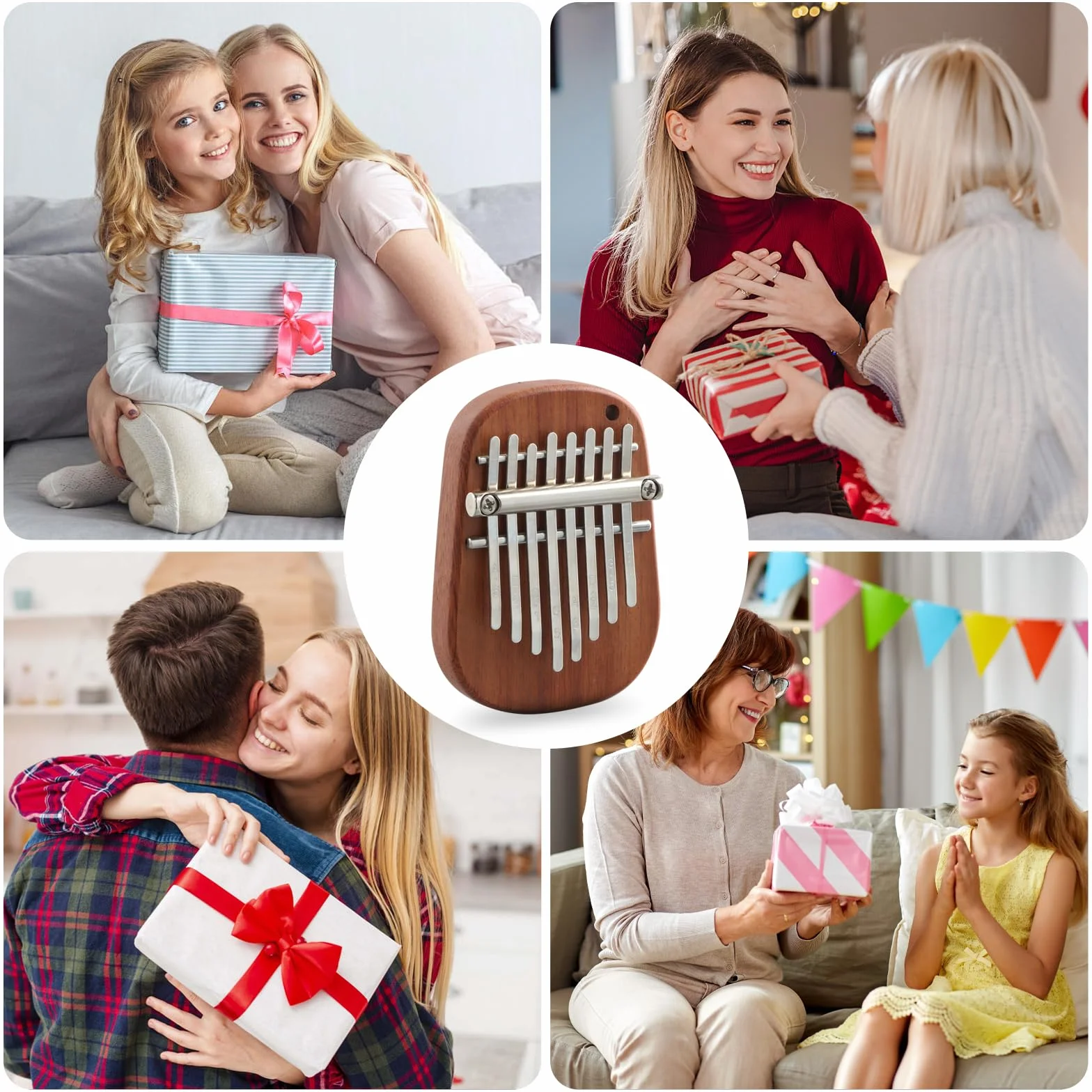 Kalimba Instrument, kalimba pianino na kciuk, mini instrument kalimba z 8 przyciskami, instrument muzyczny na palec fortepian, marimba, dla dzieci, dorosłych i miłośników muzyki