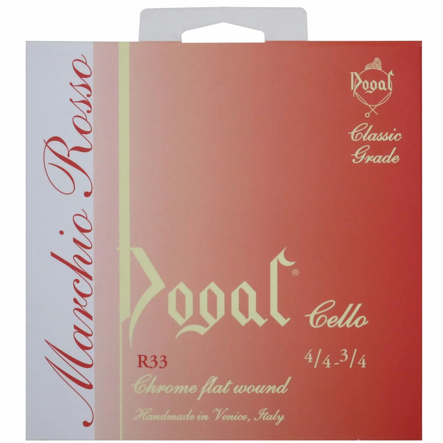 Dogal R33 CELLO SET MARCHIO ROSSO 4/4-3/4 IN CHROME struny do wiolonczeli Chrome Flat Wound
