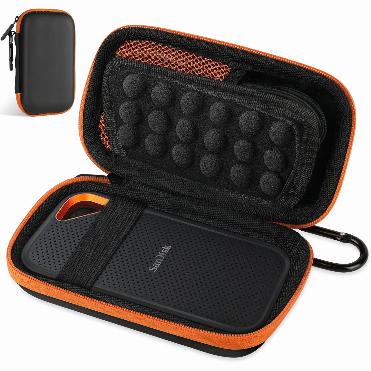 Etui na dysk twardy, przenośny zewnętrzny dysk twardy do SanDisk Extreme/SanDisk PRO 500G 1TB 2TB/2,5-calowy HDD SSD My Passport, ochronna torba do przechowywania - pomarańczowa