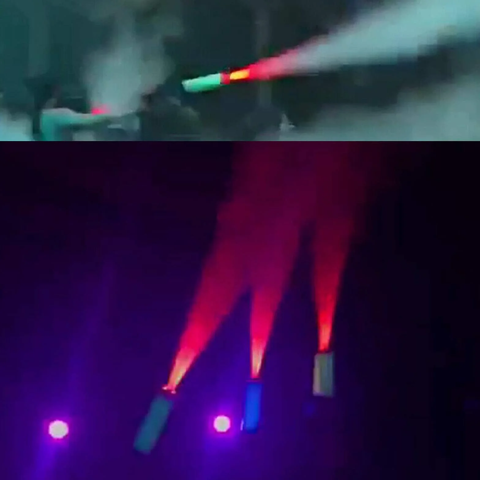 Party LED Cannon CO2 Cryo Pistol DJ Efekt Jet kolorowy z wężem gazowym Fogger Smoke Gun
