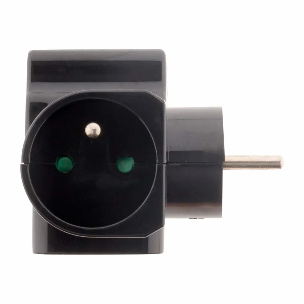Zenitech - Listwa potrójne gniazdo natynkowe z ochroną przeciwprzepięciową - 2x16A 2P+T + 1x6A 2P - Czarna