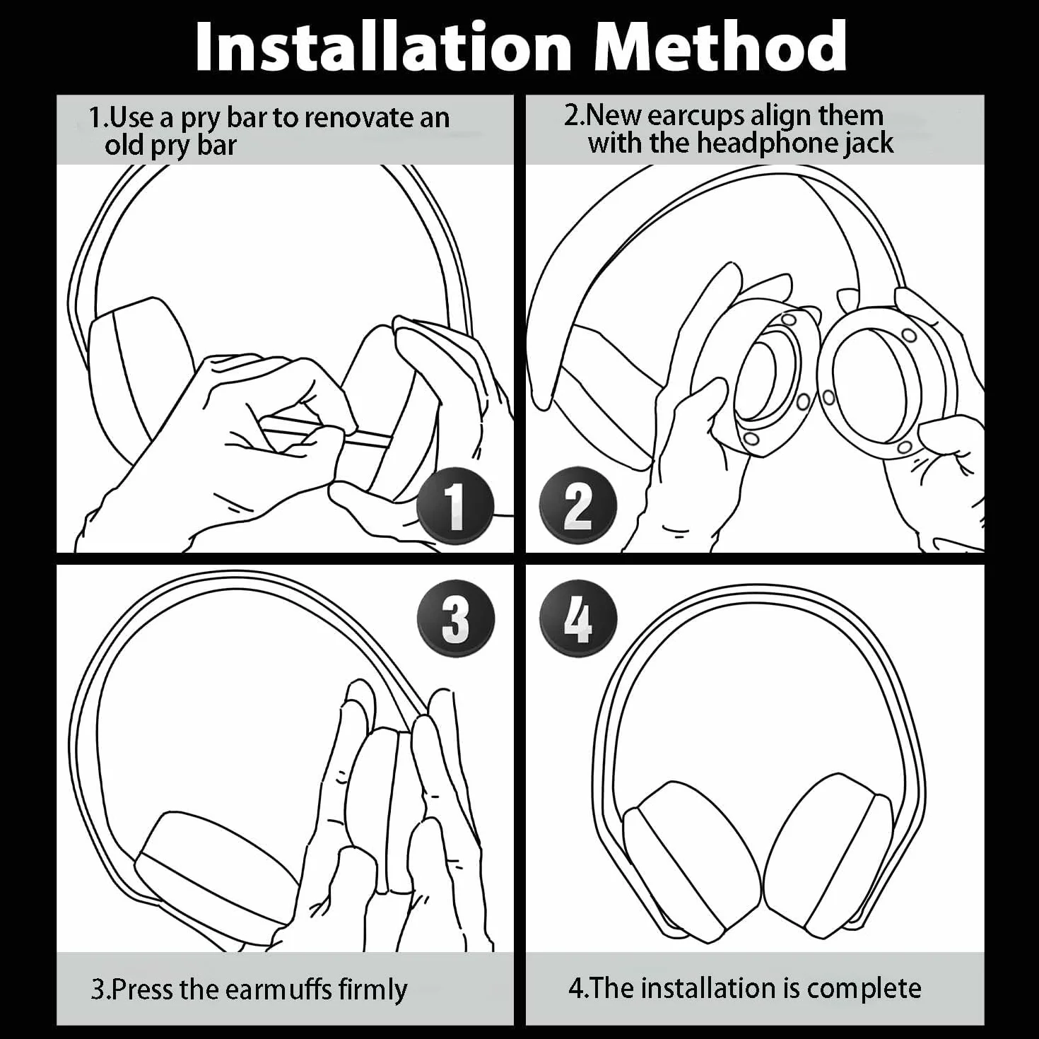 Aiivioll Zapasowe nauszniki do słuchawek Razer Thresher Ultimate Dolby 7.1 Surround Sound Gaming, proteinowa skóra PU, czarne